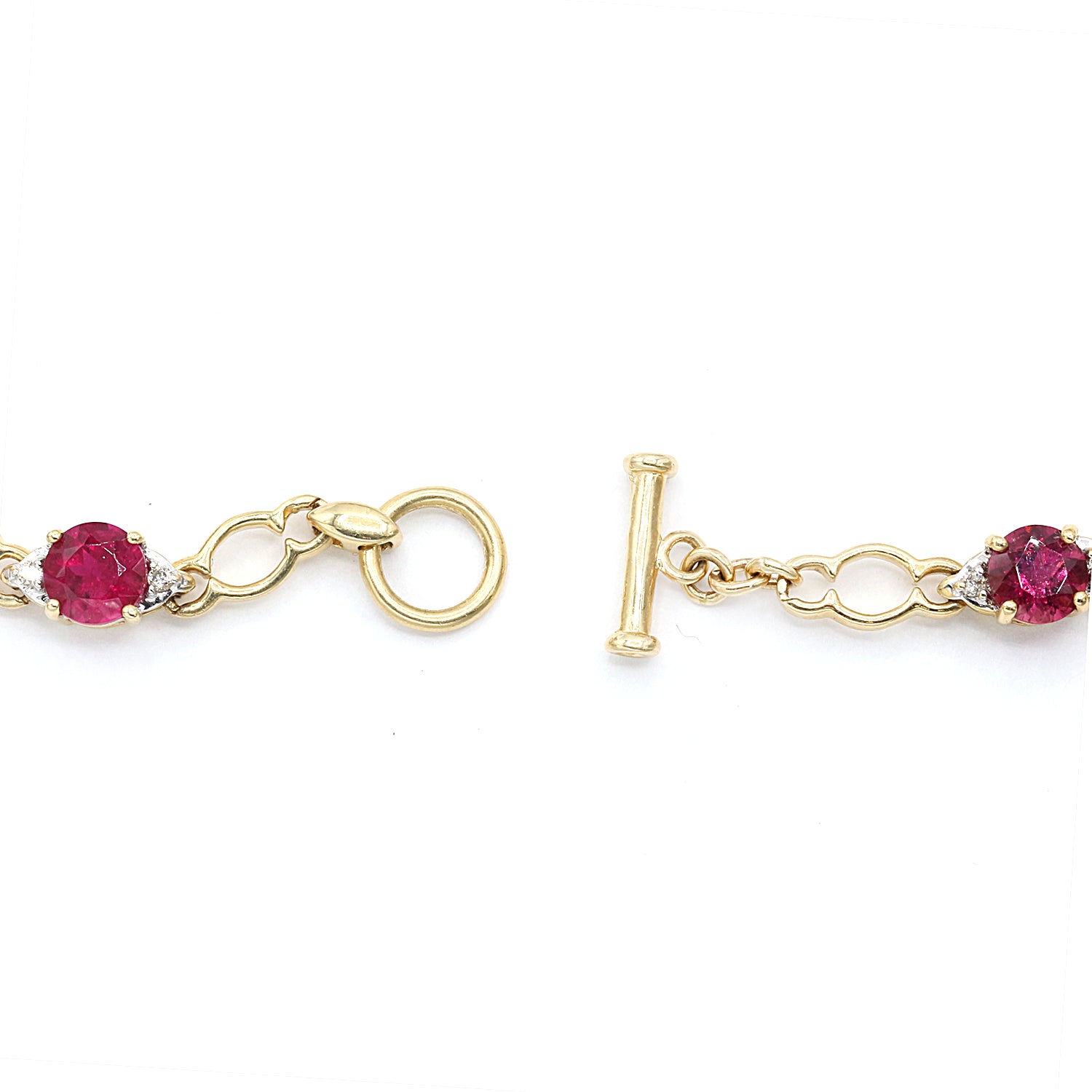 Gems en Vogue Luxe Collection, 3.64ctw Rubellite & Diamond Bracelet