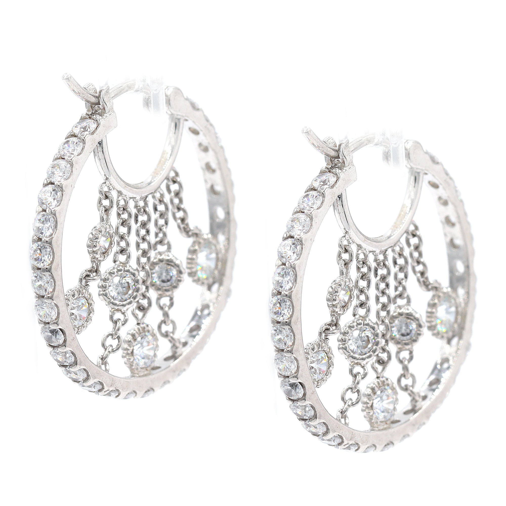Signity Sterling Silver Cubic Zirconia Hoop Earrings