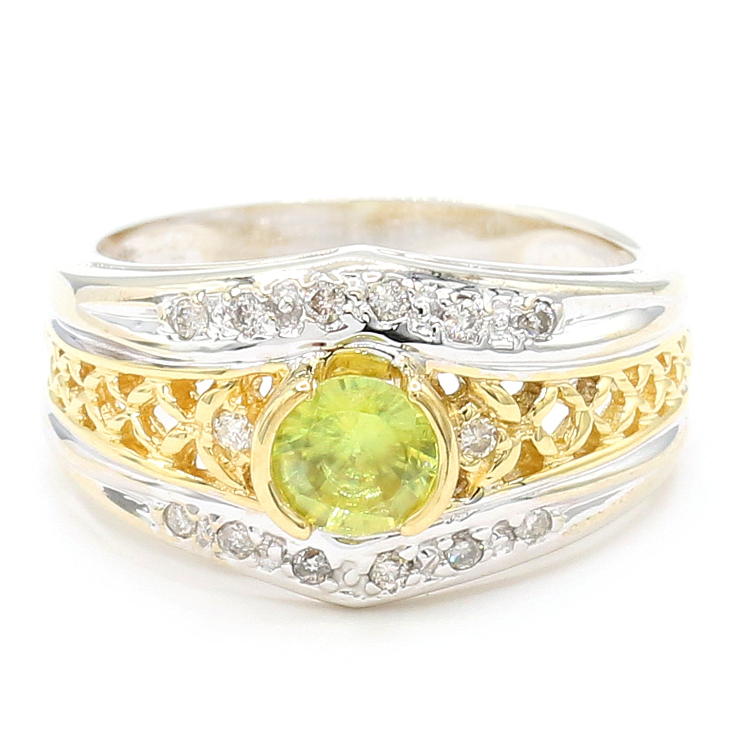 Gems en Vogue Luxe Collection 18K Gold 0.64ctw Sphene & Diamond Ring
