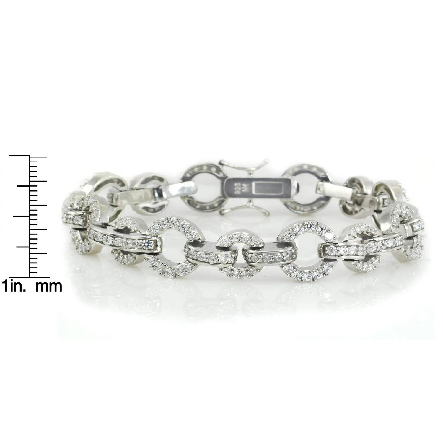 Signity Sterling Silver Round Cubic Zirconia Link Bracelet