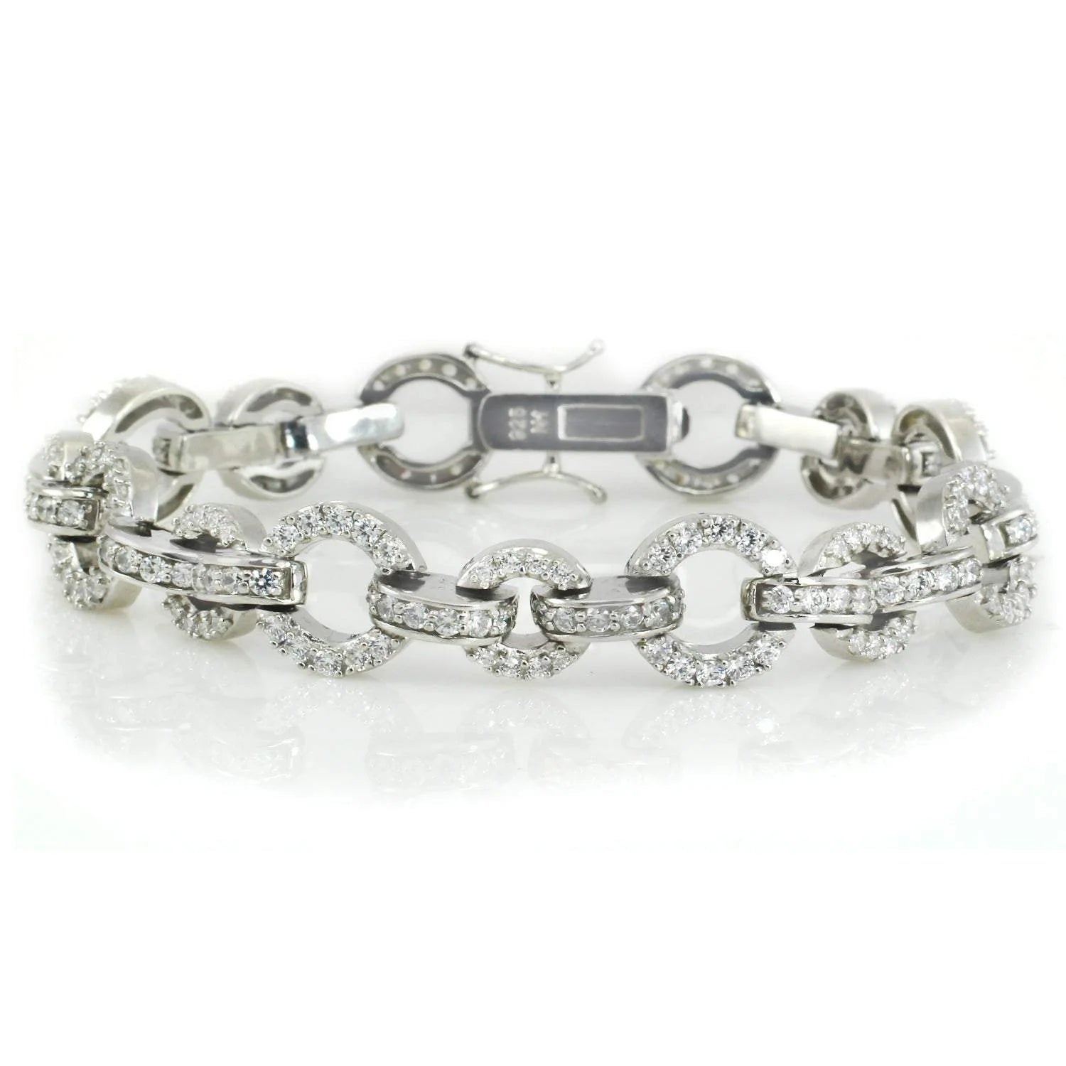 Signity Sterling Silver Round Cubic Zirconia Link Bracelet