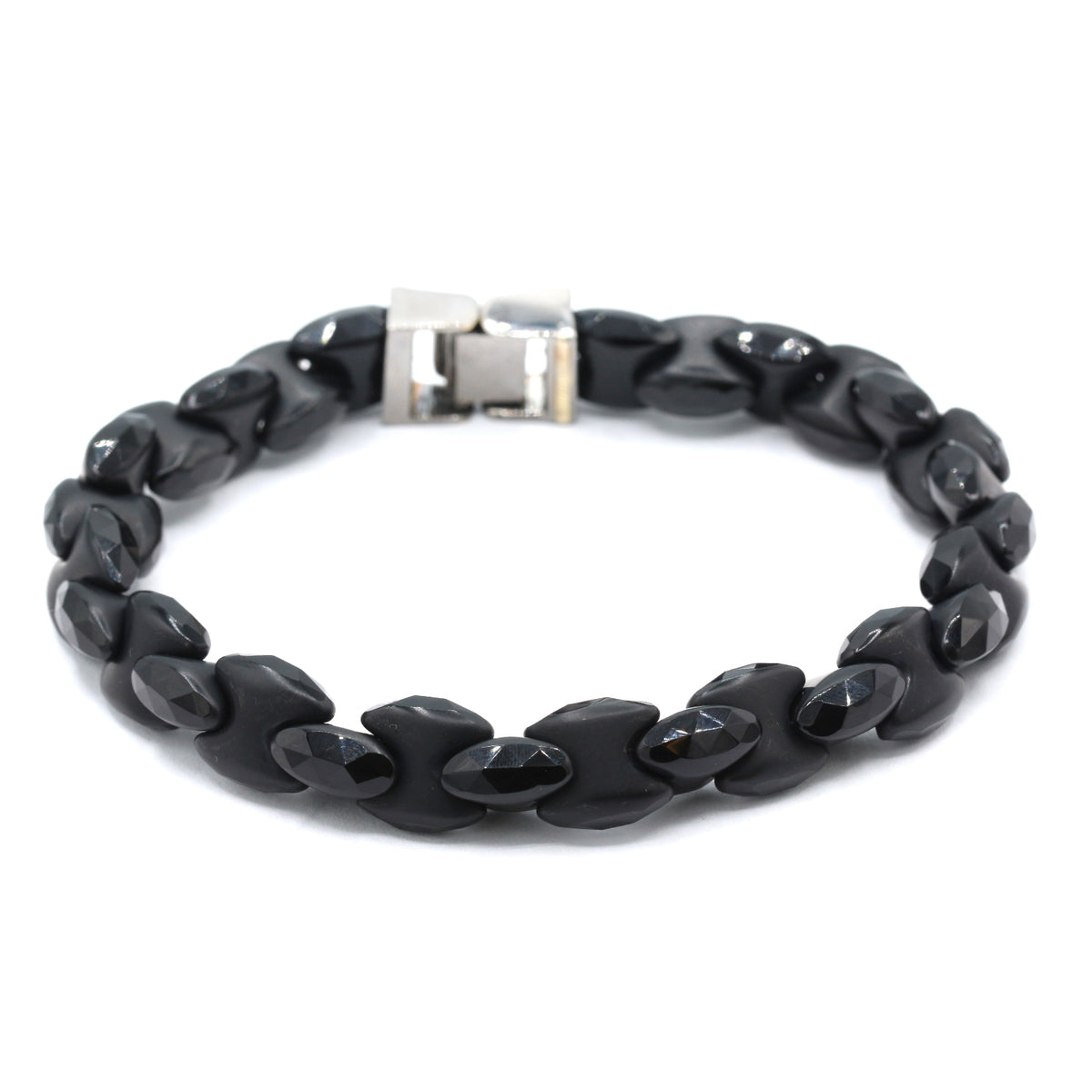Gems en Vogue Black Agate & Blue Sapphire Bracelet
