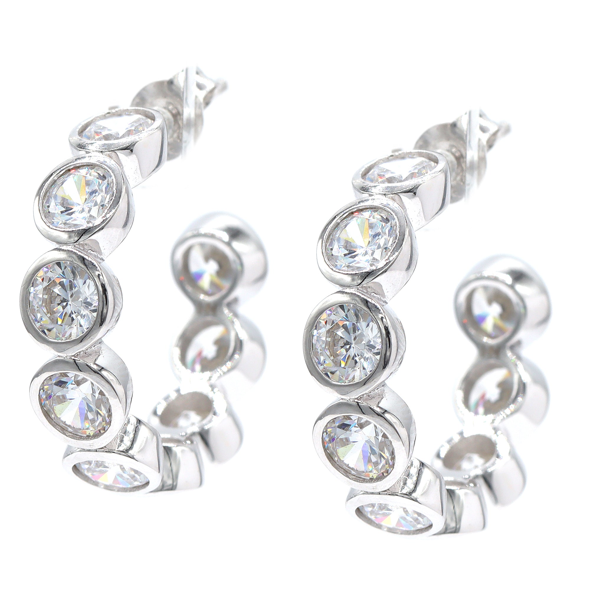 Signity Sterling Silver Cubic Zirconia Hoop Earrings