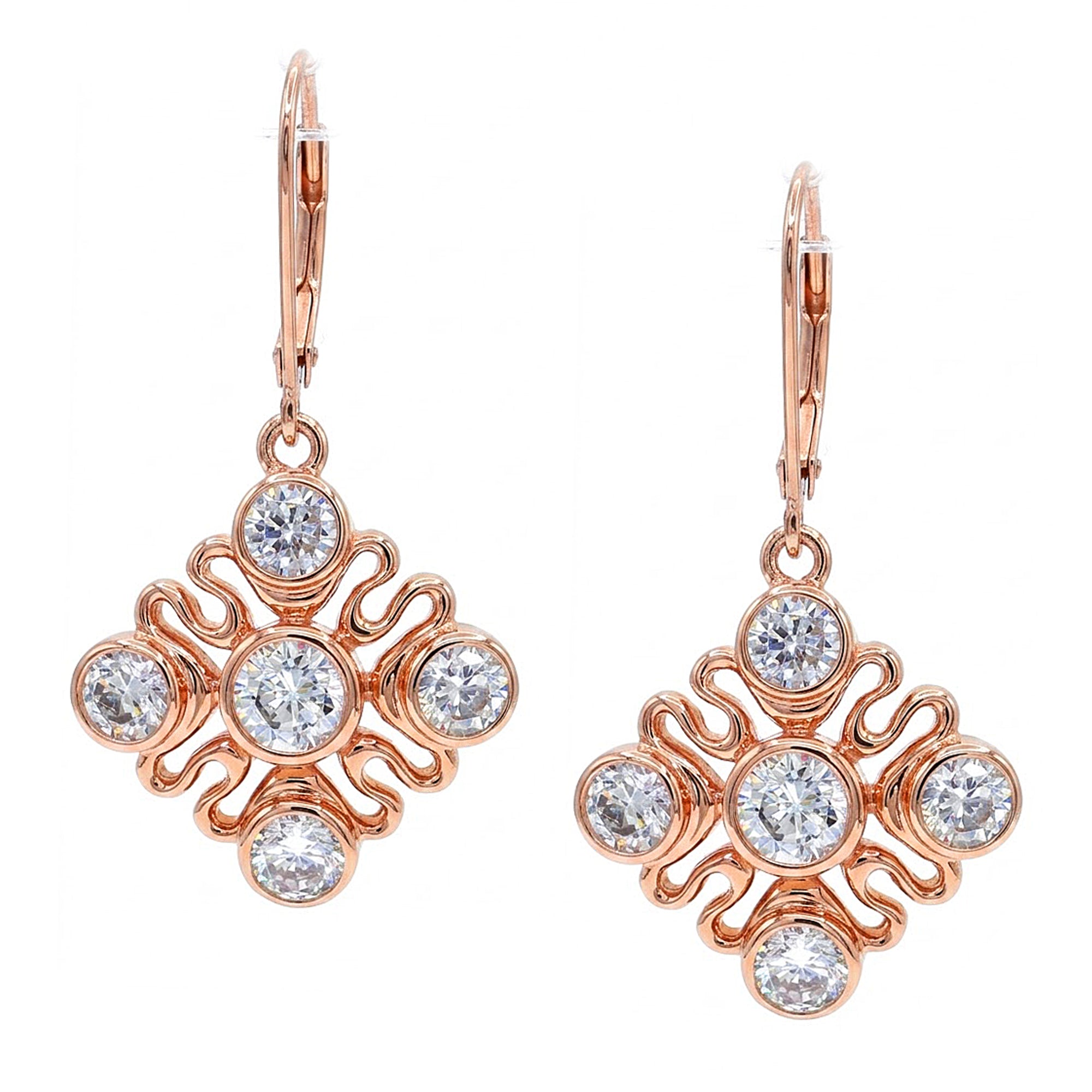 Signity Sterling Silver Cubic Zirconia Drop Earrings