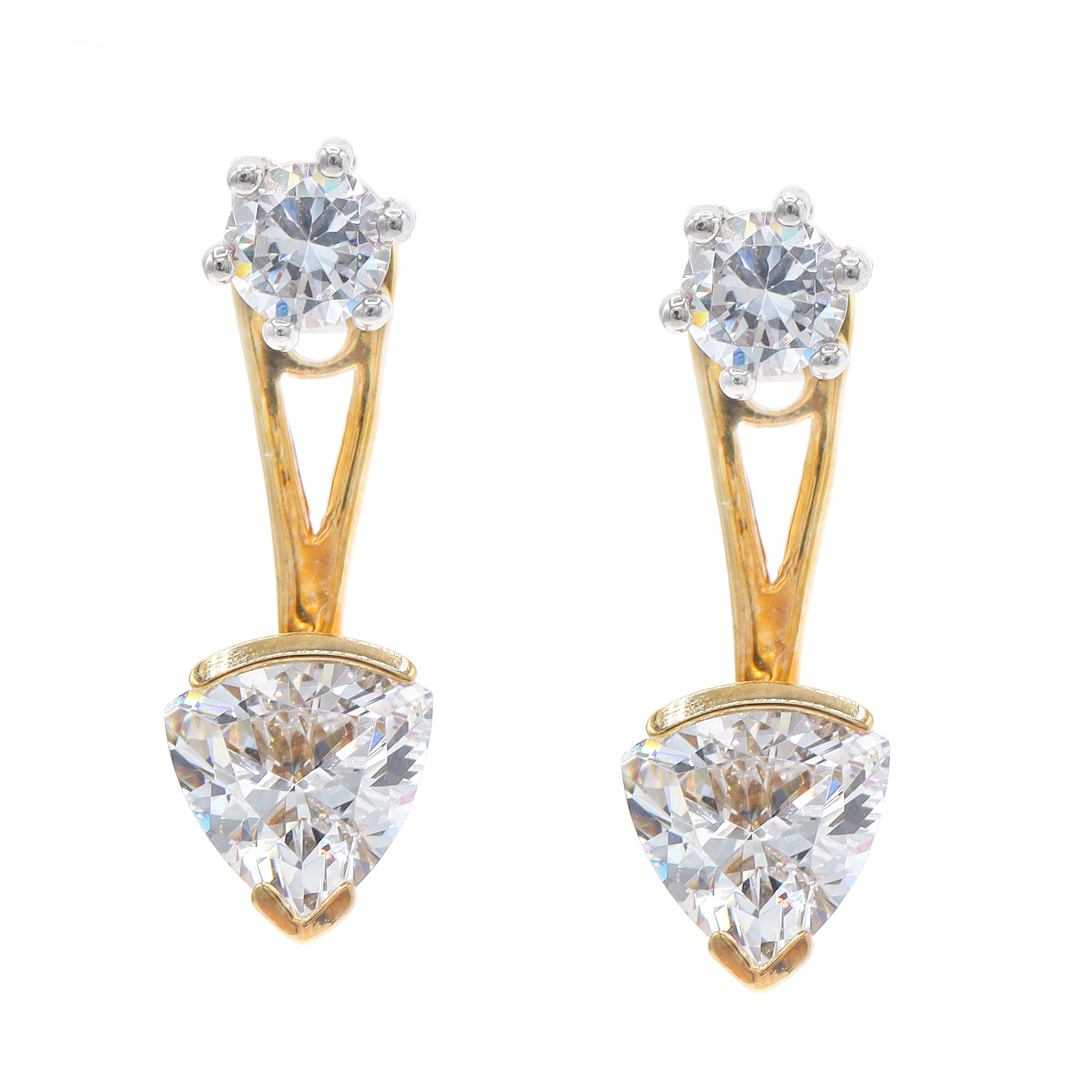 Signity Sterling Silver Cubic Zirconia Jacket Convertible Earrings