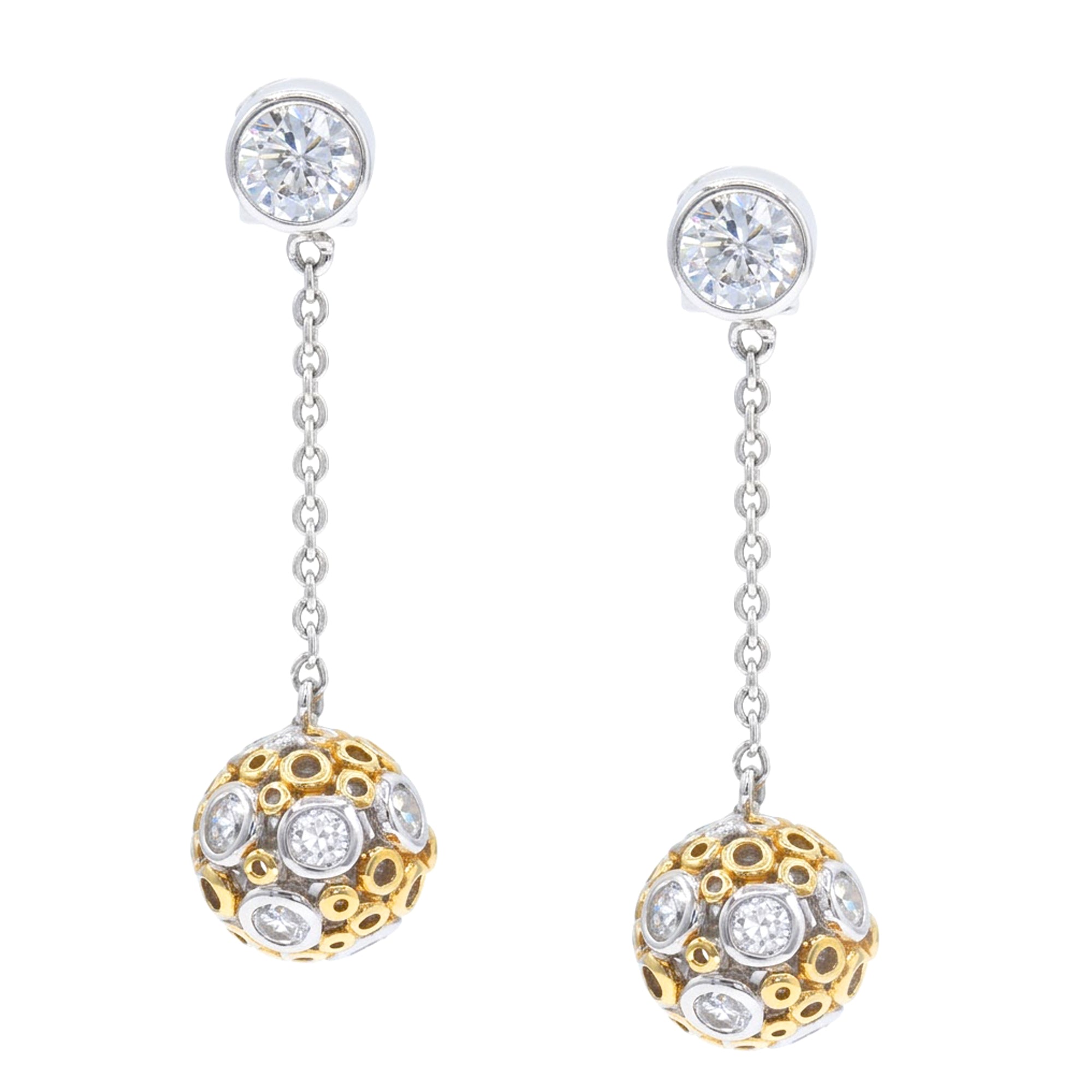 Signity Sterling Silver Cubic Zirconia Drop Earrings