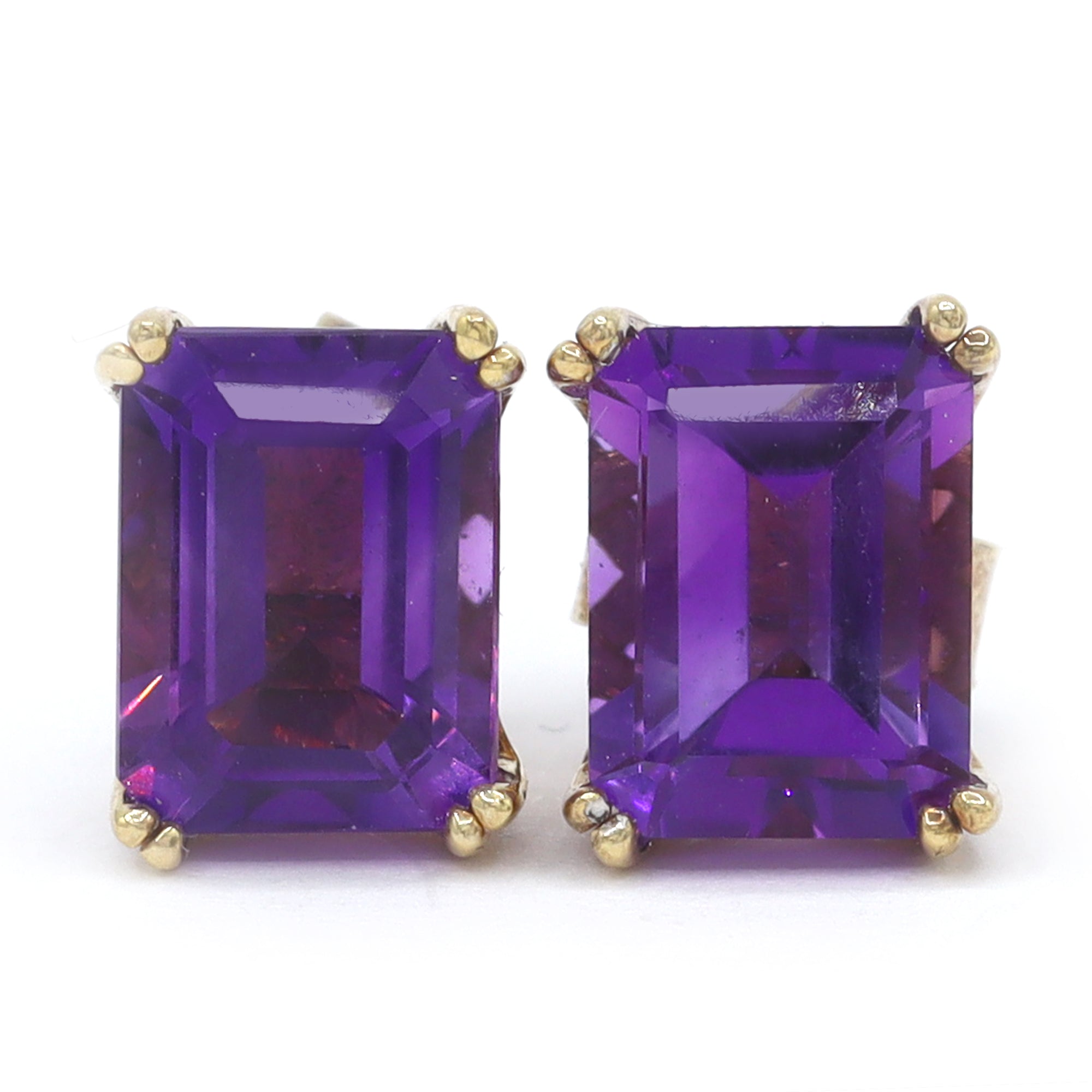 Gems en Vogue 24K Palladium Silver 3.00ctw African Amethyst Stud Earrings