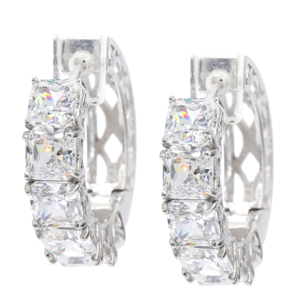 Signity Sterling Silver Cubic Zirconia Hoop Earrings