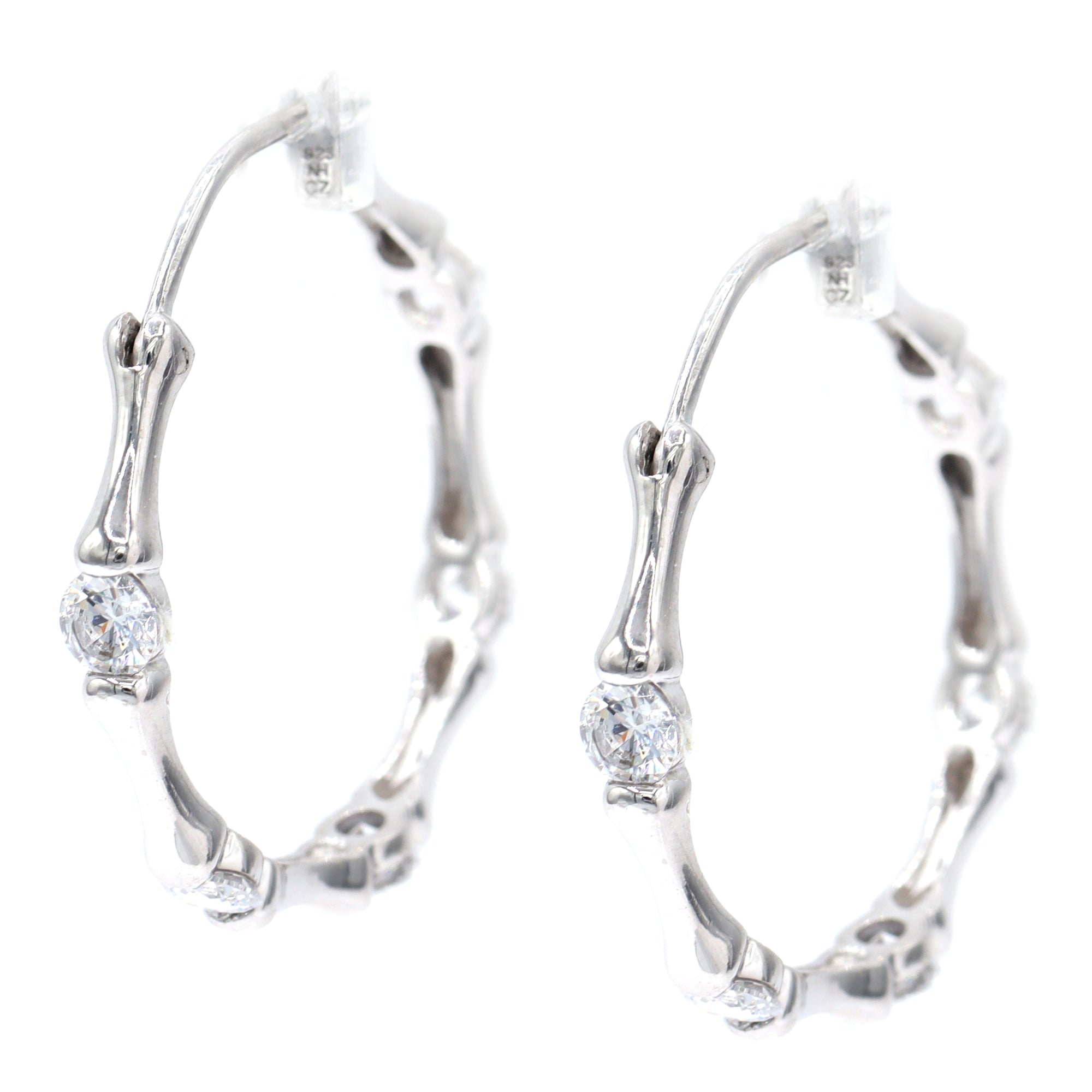 Signity Sterling Silver Cubic Zirconia Hoop Earrings
