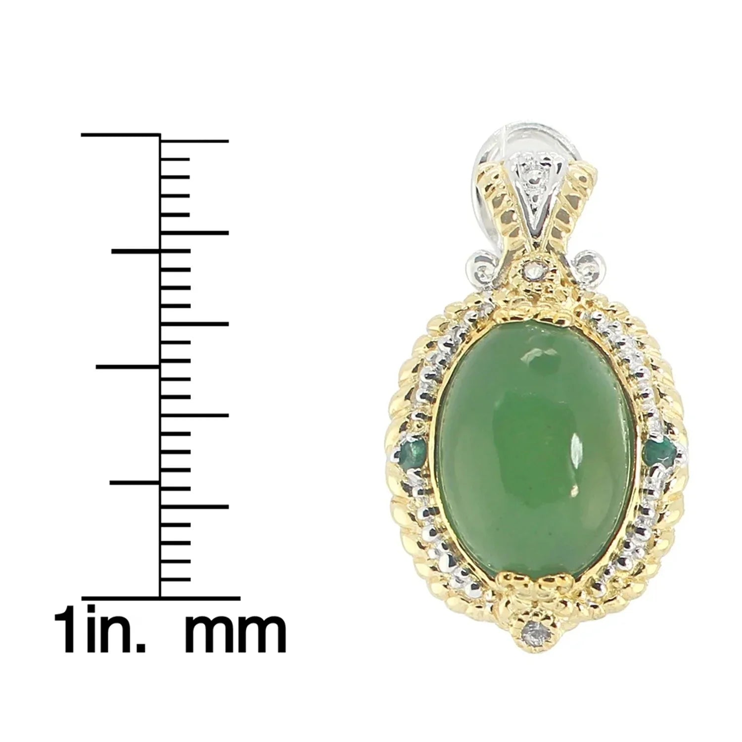 Gems en Vogue 5.42ctw Green Chalcedony Emerald & White Sapphire Earrings