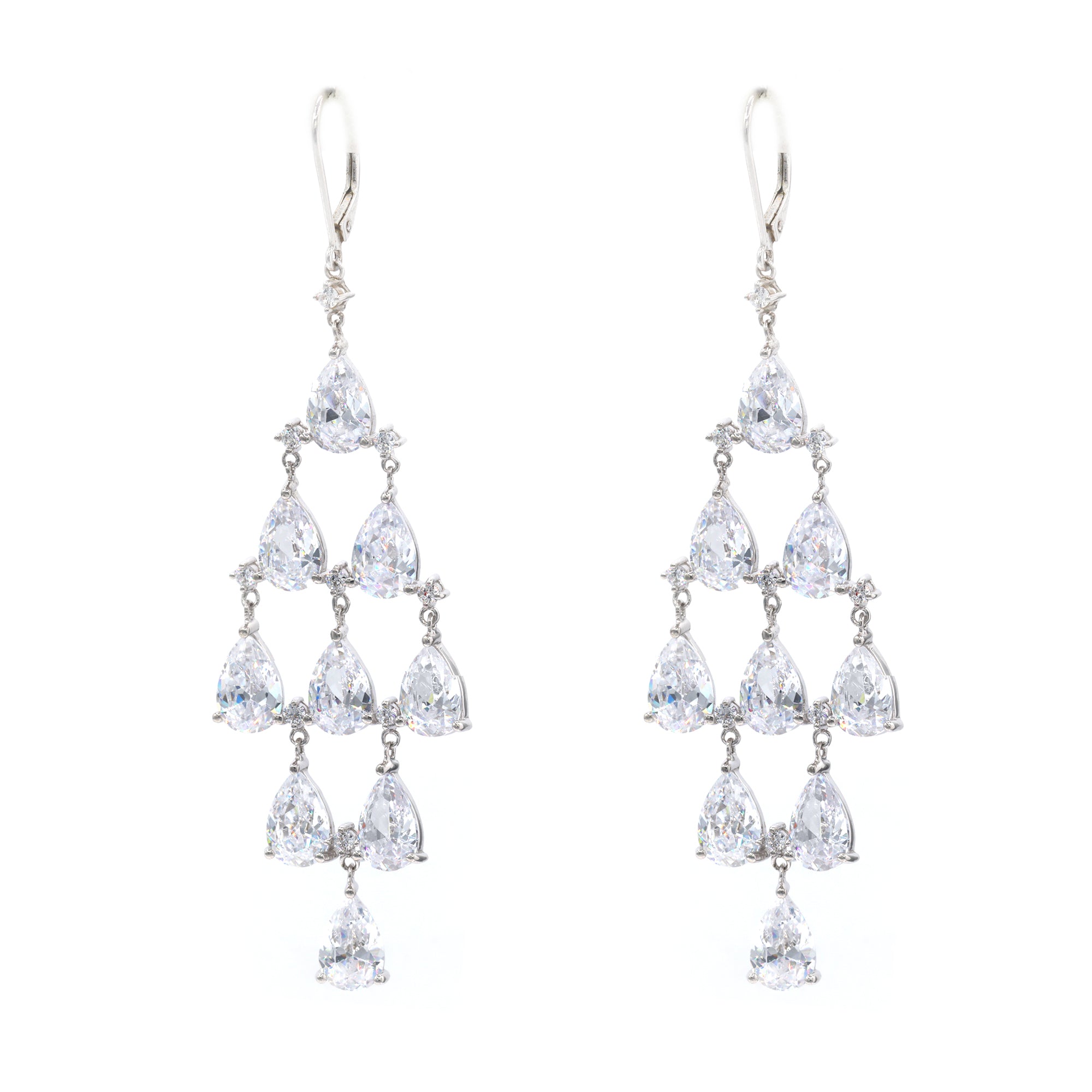 Signity Sterling Silver Cubic Zirconia Drop Earrings