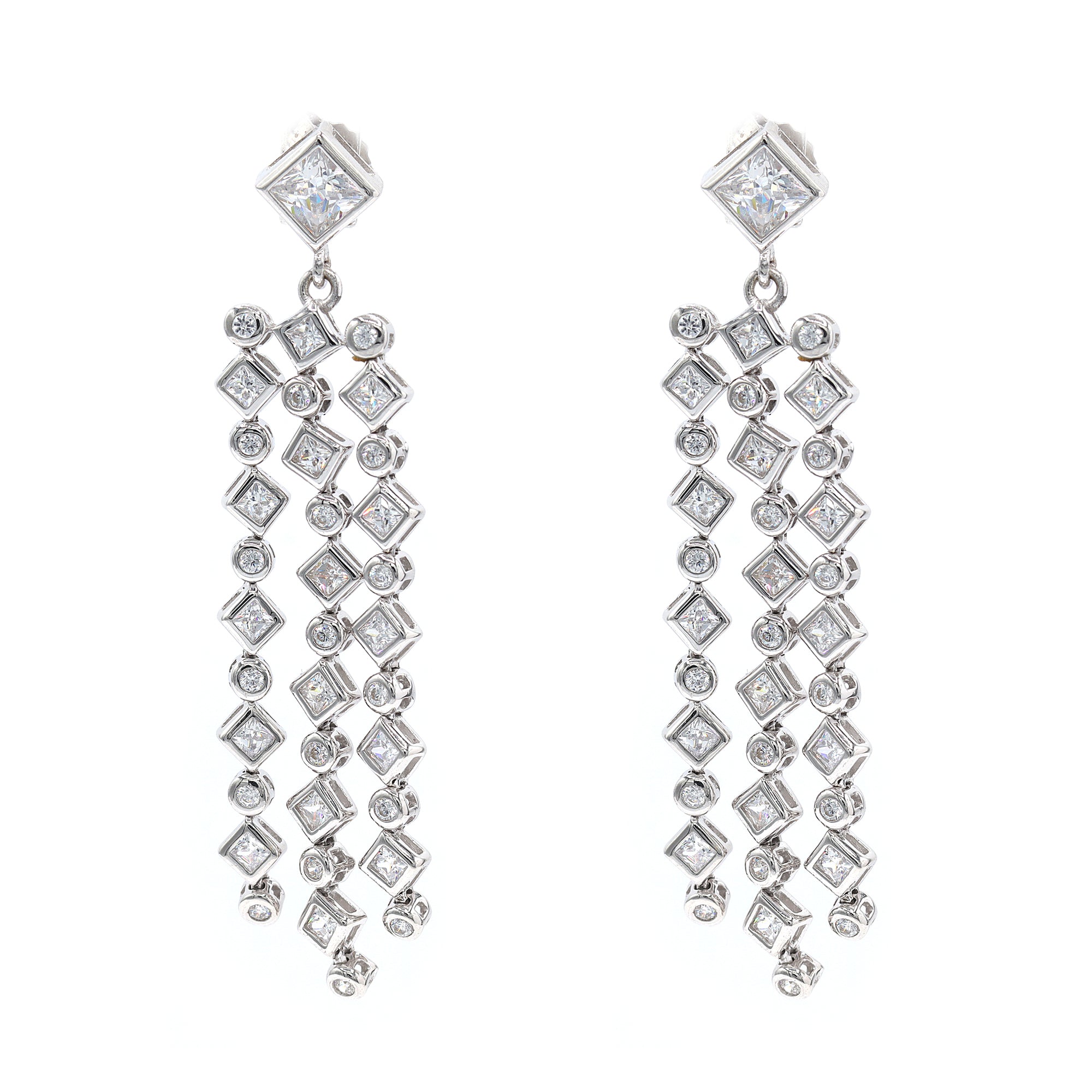 Signity Sterling Silver Cubic Zirconia Waterfall Drop Earrings