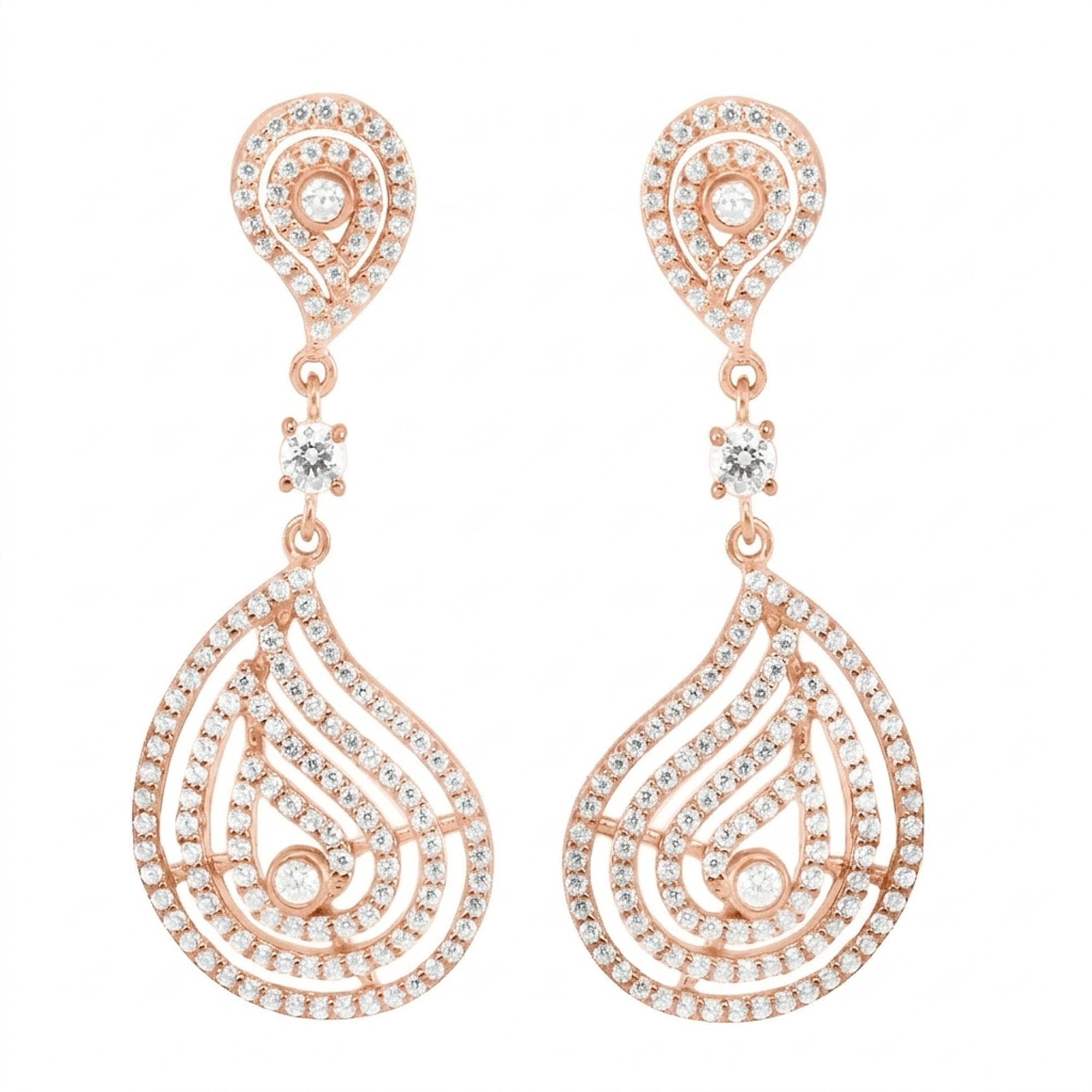 Signity Sterling Silver Cubic Zirconia Dangle Earrings