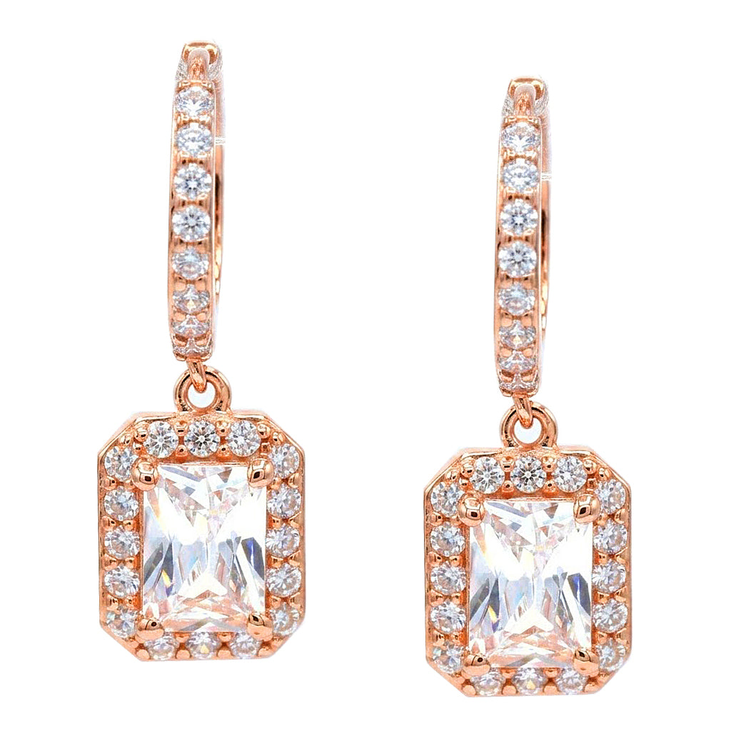 Signity Sterling Silver Cubic Zirconia Drop Earrings