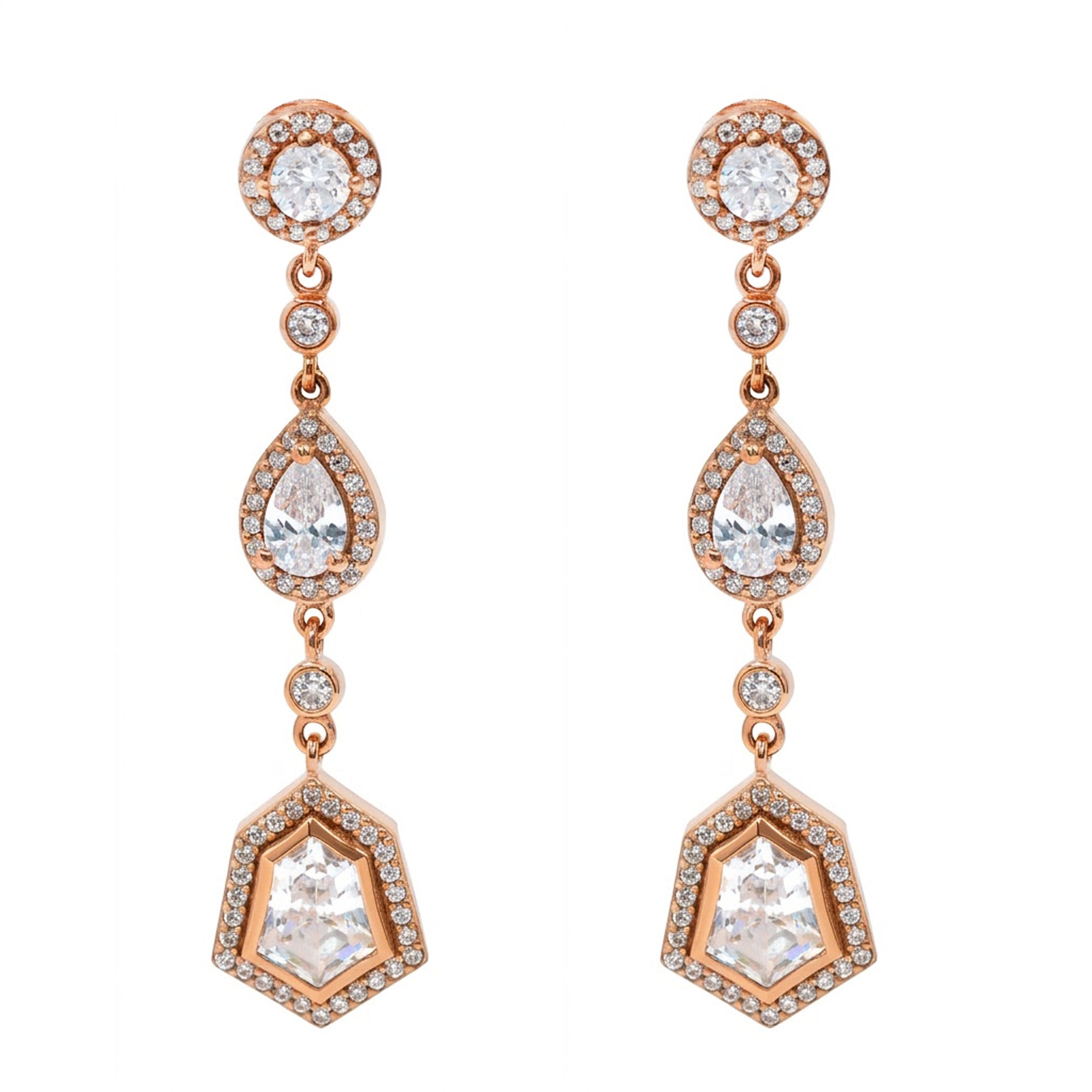 Signity Sterling Silver Cubic Zirconia Drop Earrings