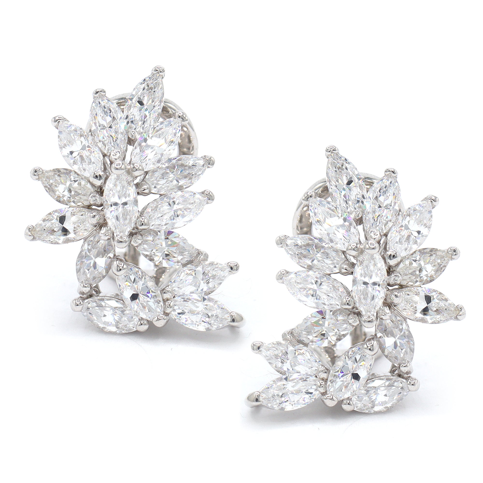 Signity Sterling Silver Cubic Zirconia Cluster Earrings