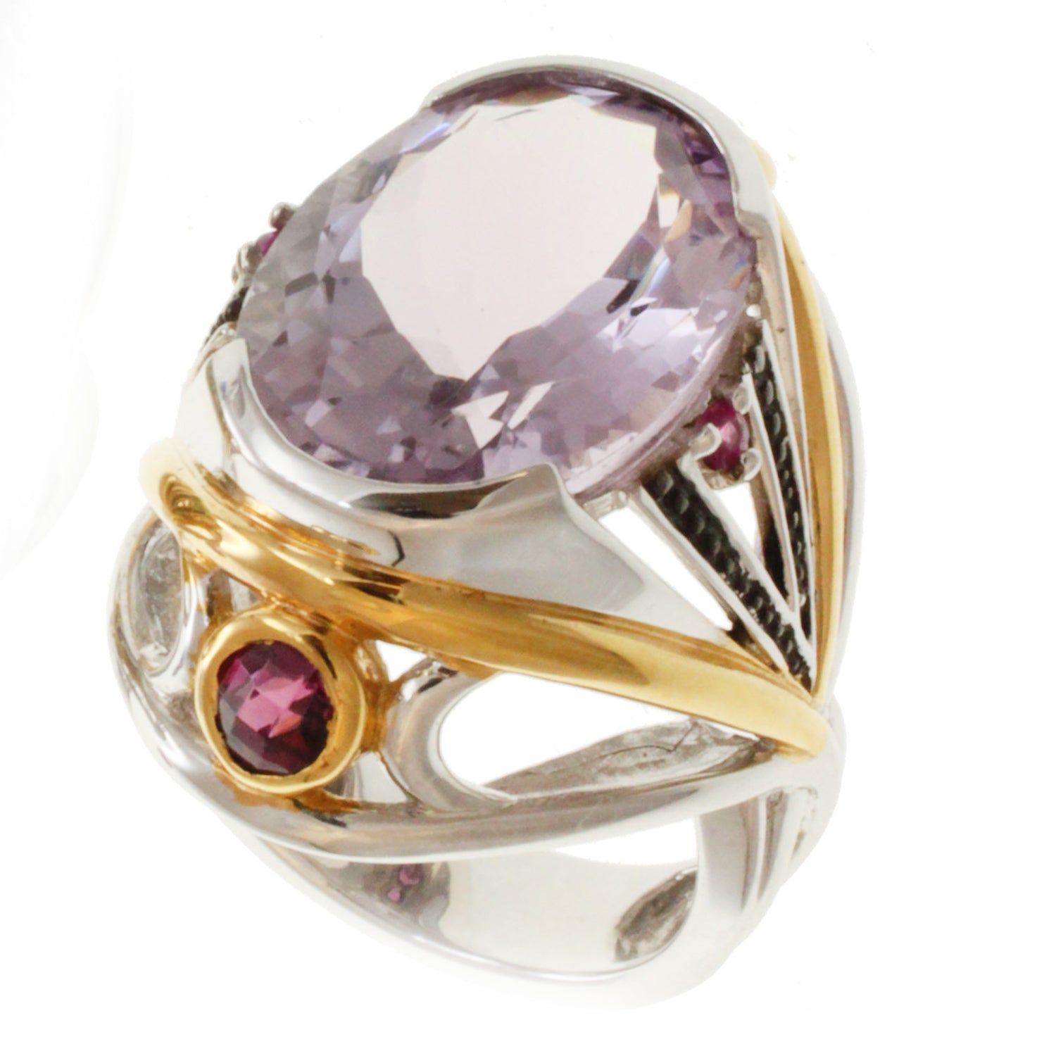 BBG Gems Two-tone Rose De France Amethyst Ring