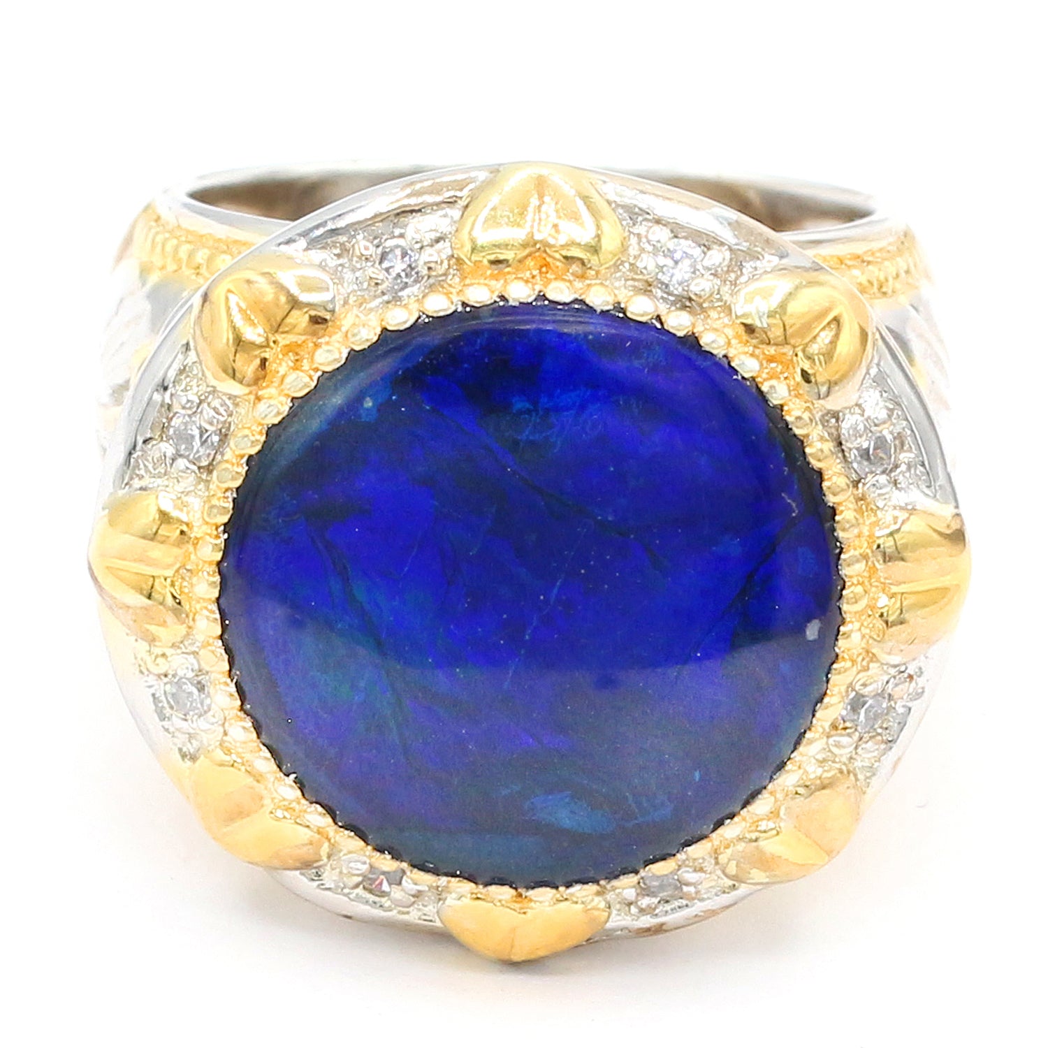 Gems en Vogue Purple Ammolite & White Sapphire Ring