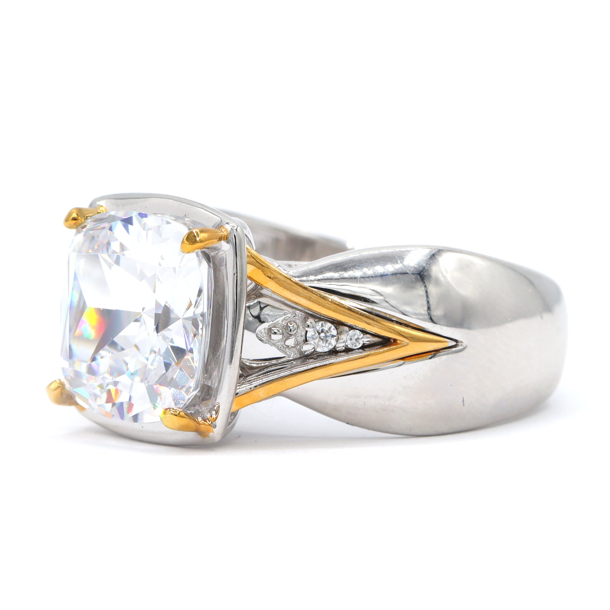 Signity Sterling Silver Cushion Cubic Zirconia Ring - CANNOT BE RESIZED.