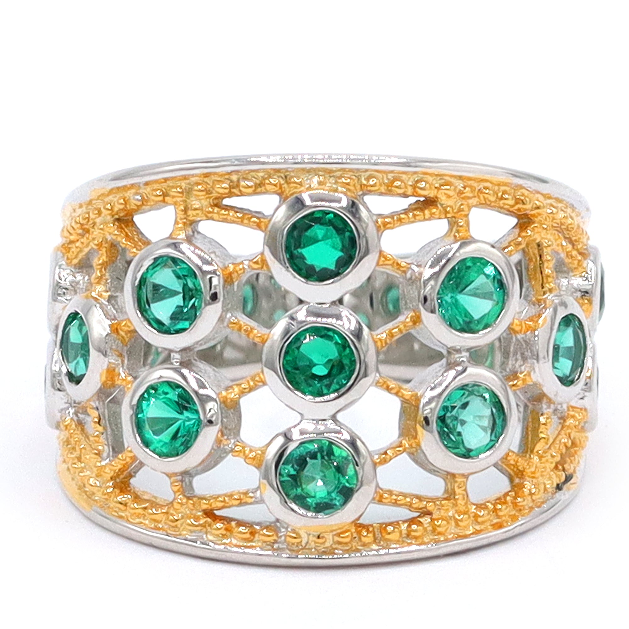 Signity Sterling Silver Created Emerald Ring CANNOT BE RESIZED