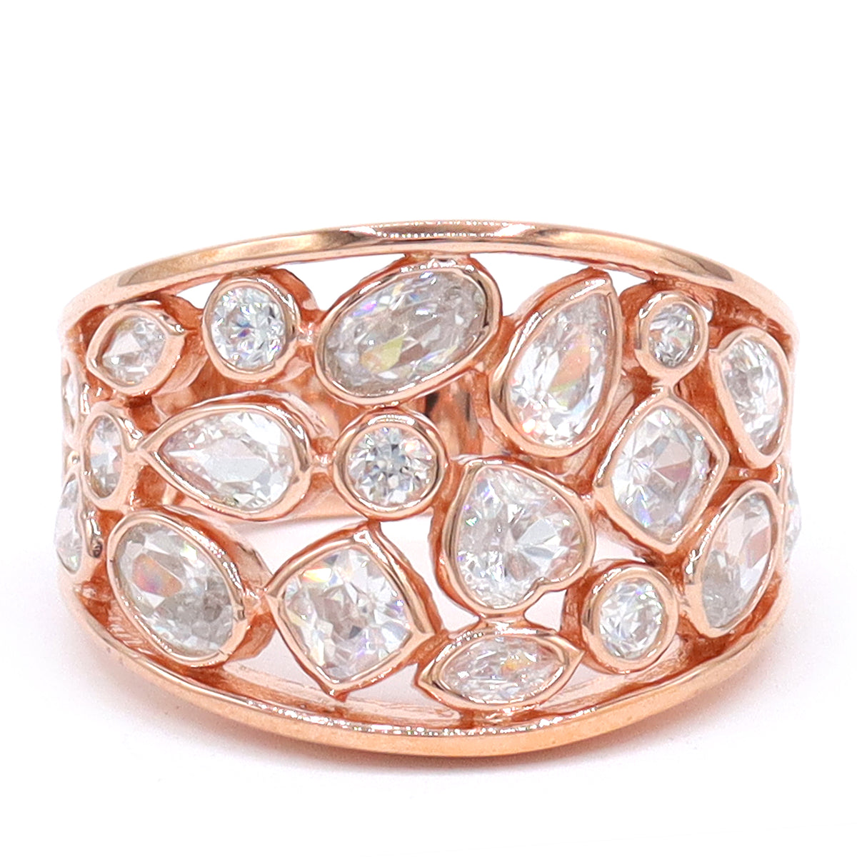 Signity Sterling Silver Multi Shape Cubic Zirconia Ring CANNOT BE RESI