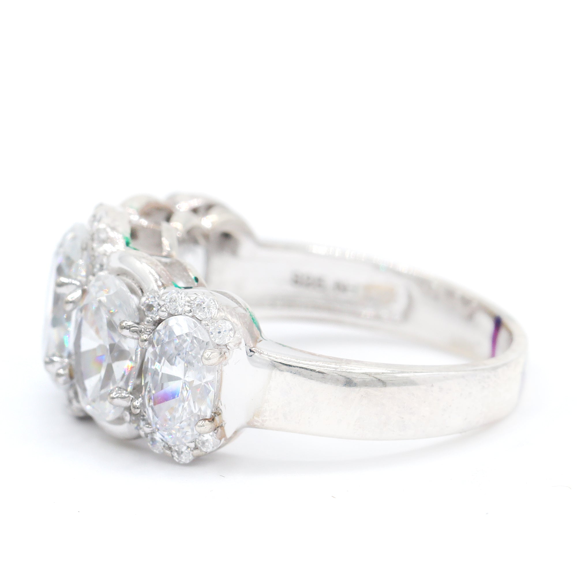 Signity Sterling Silver Cubic Zirconia Five Stone Ring CANNOT BE RESIZED