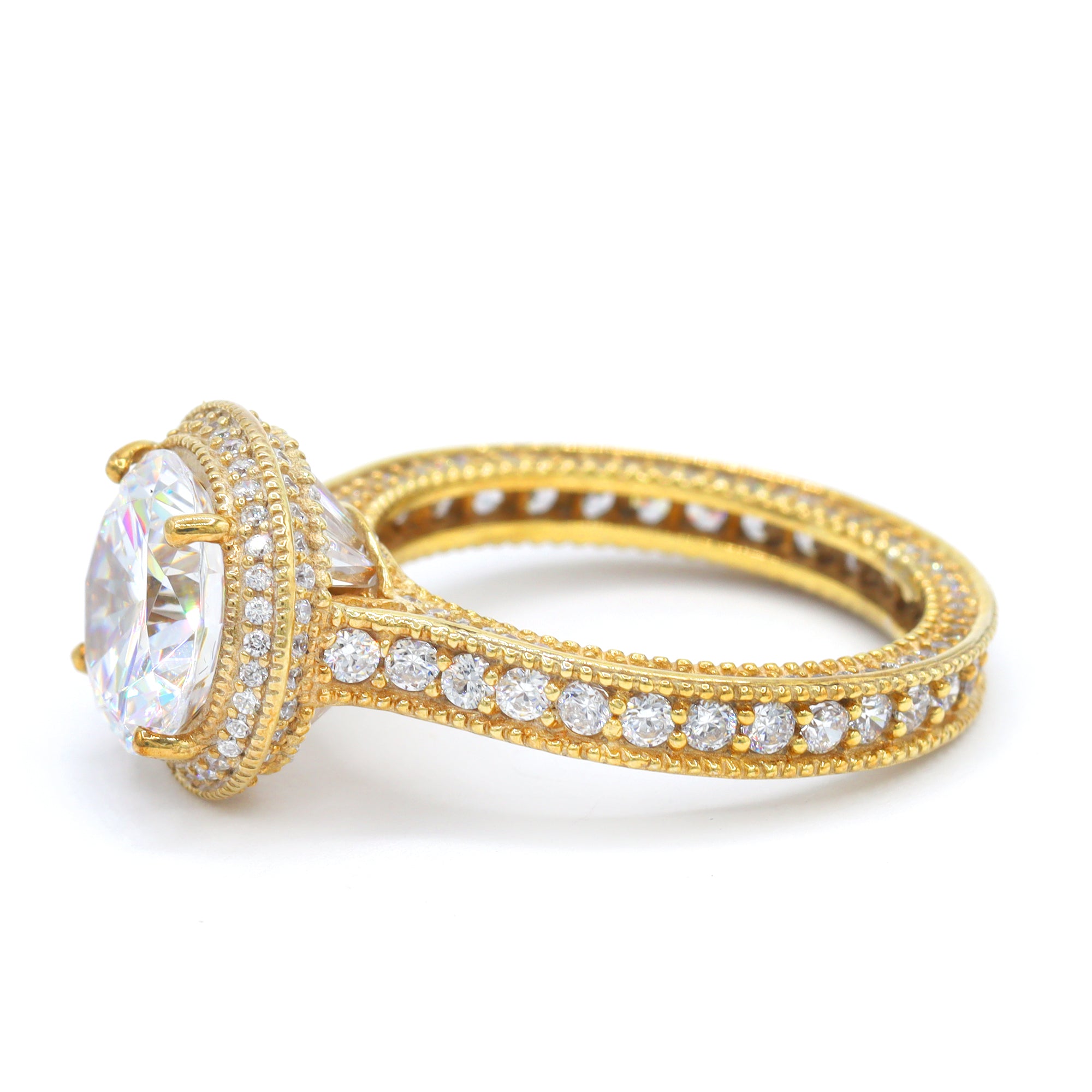 Signity Sterling Silver Choice of Color Cubic Zirconia Halo Ring CANNOT BE RESIZED