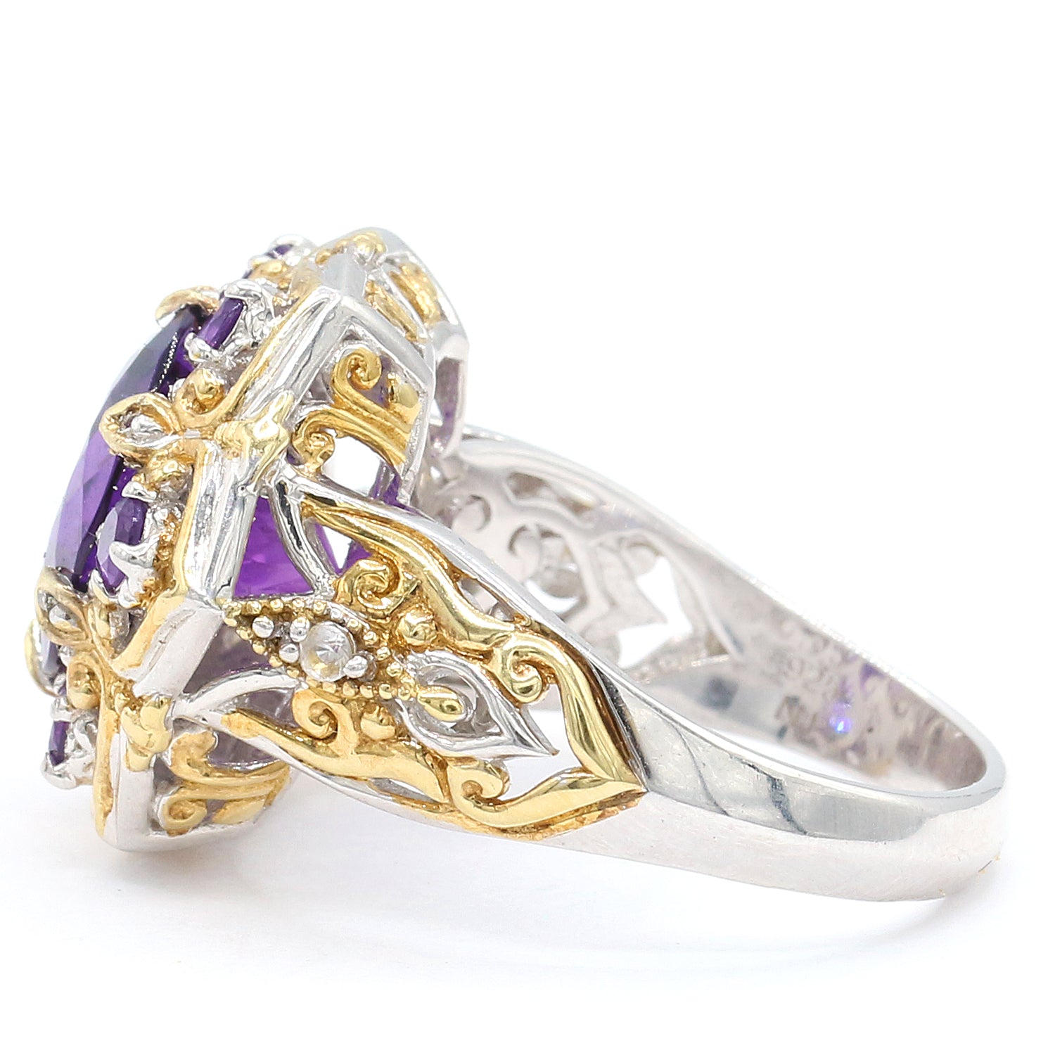 Gems en Vogue 8.16ctw Ametista Amethyst & White Sapphire Ring