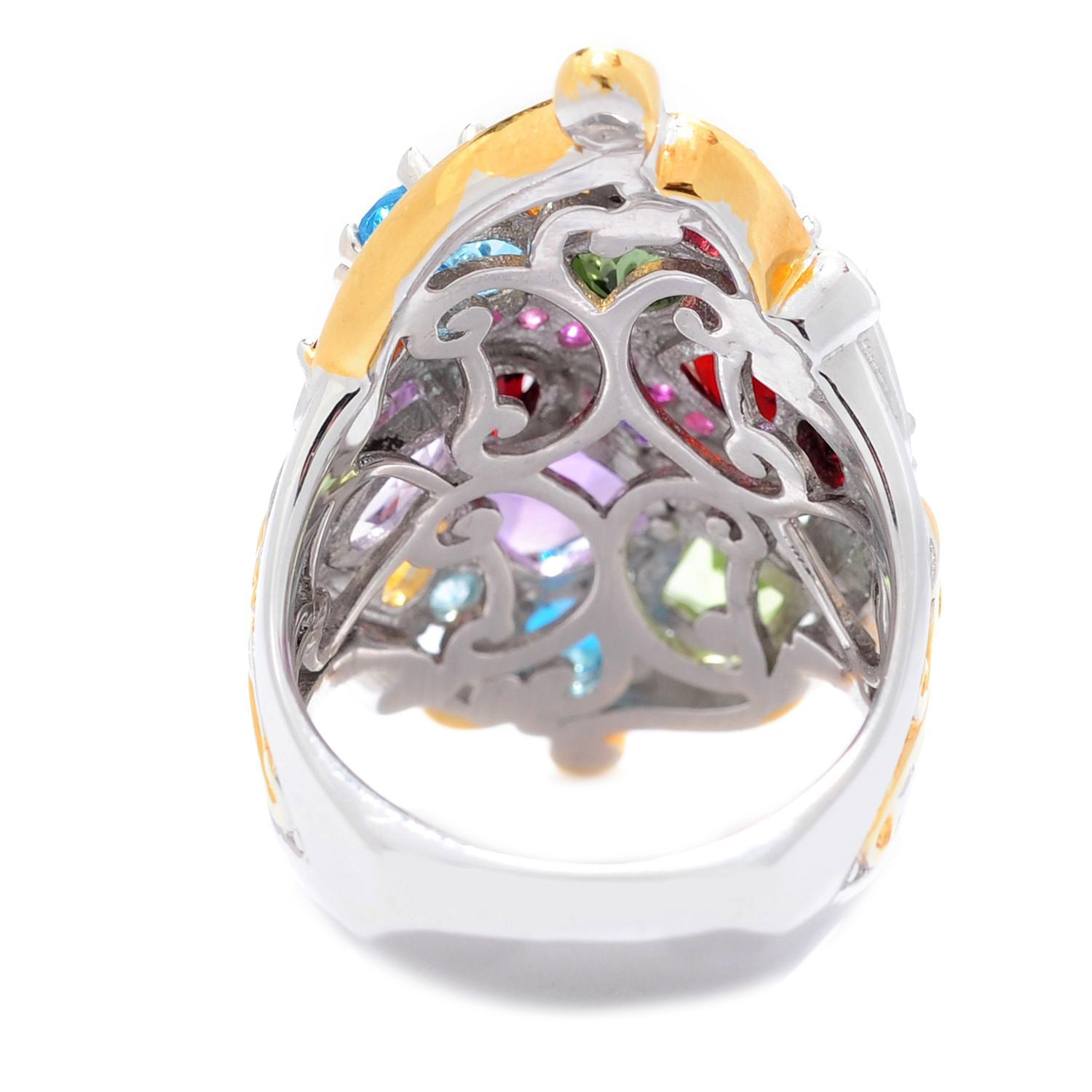 Gems en Vogue 24K Palladium Silver 4.86ctw Multi Gemstones Theatre District Ring