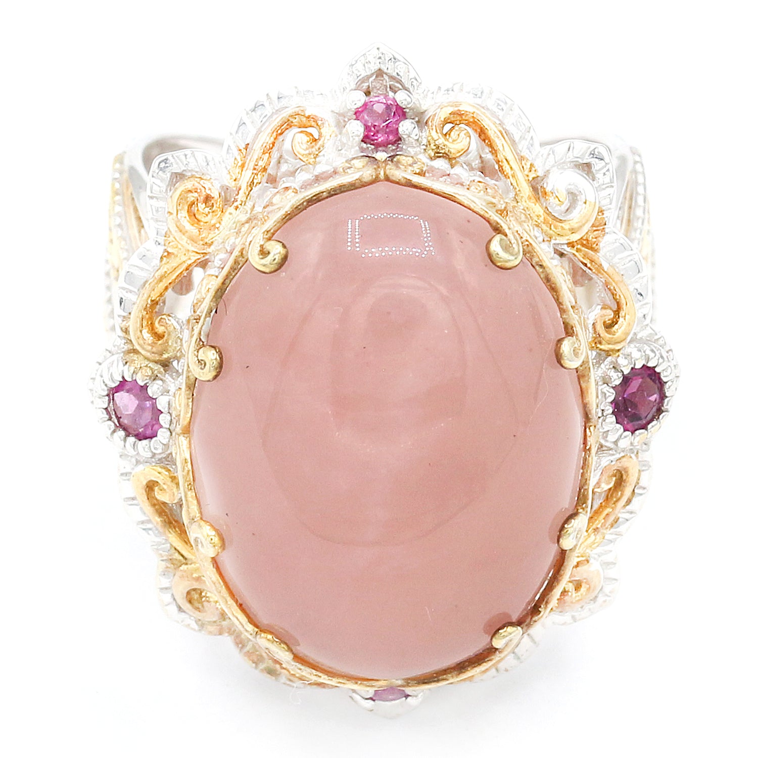 Gems en Vogue Pink Chalcedony & Rhodolite Garnet Ring