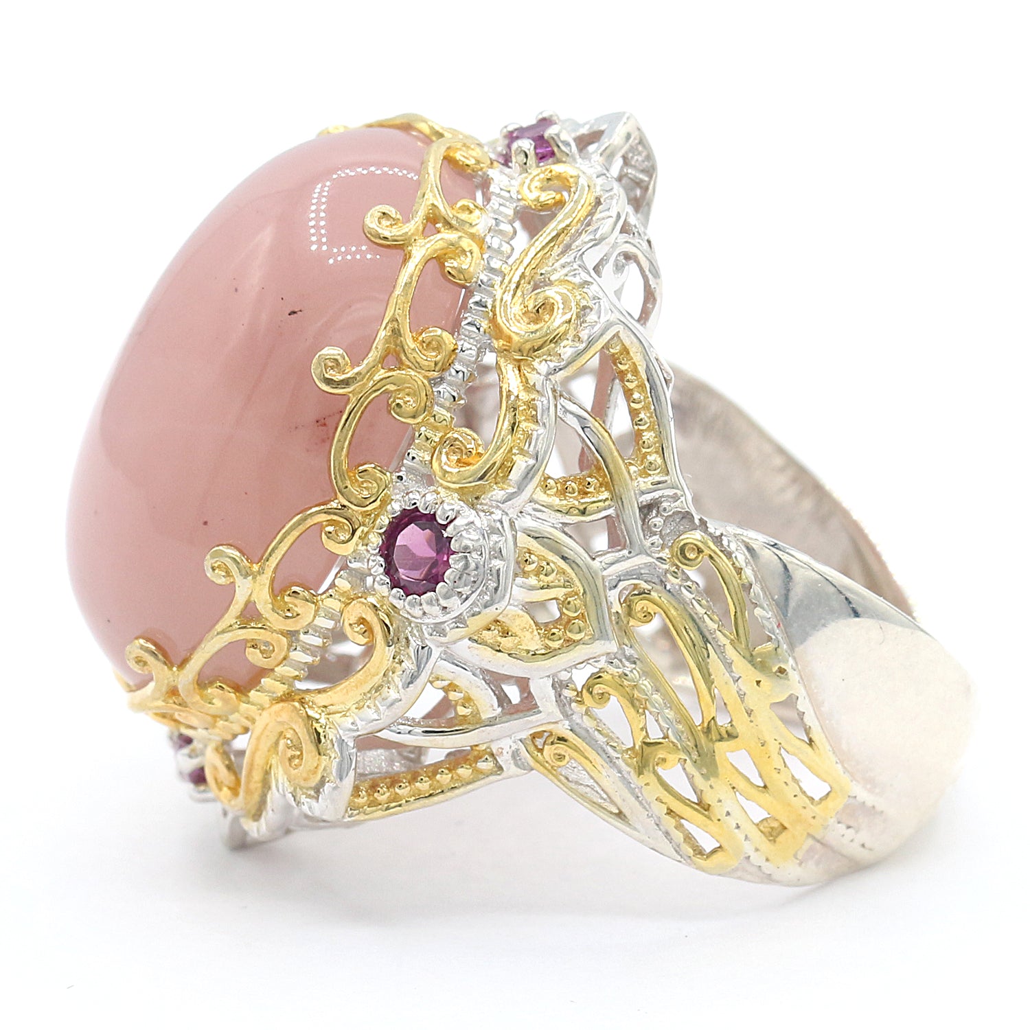 Gems en Vogue Pink Chalcedony & Rhodolite Garnet Ring