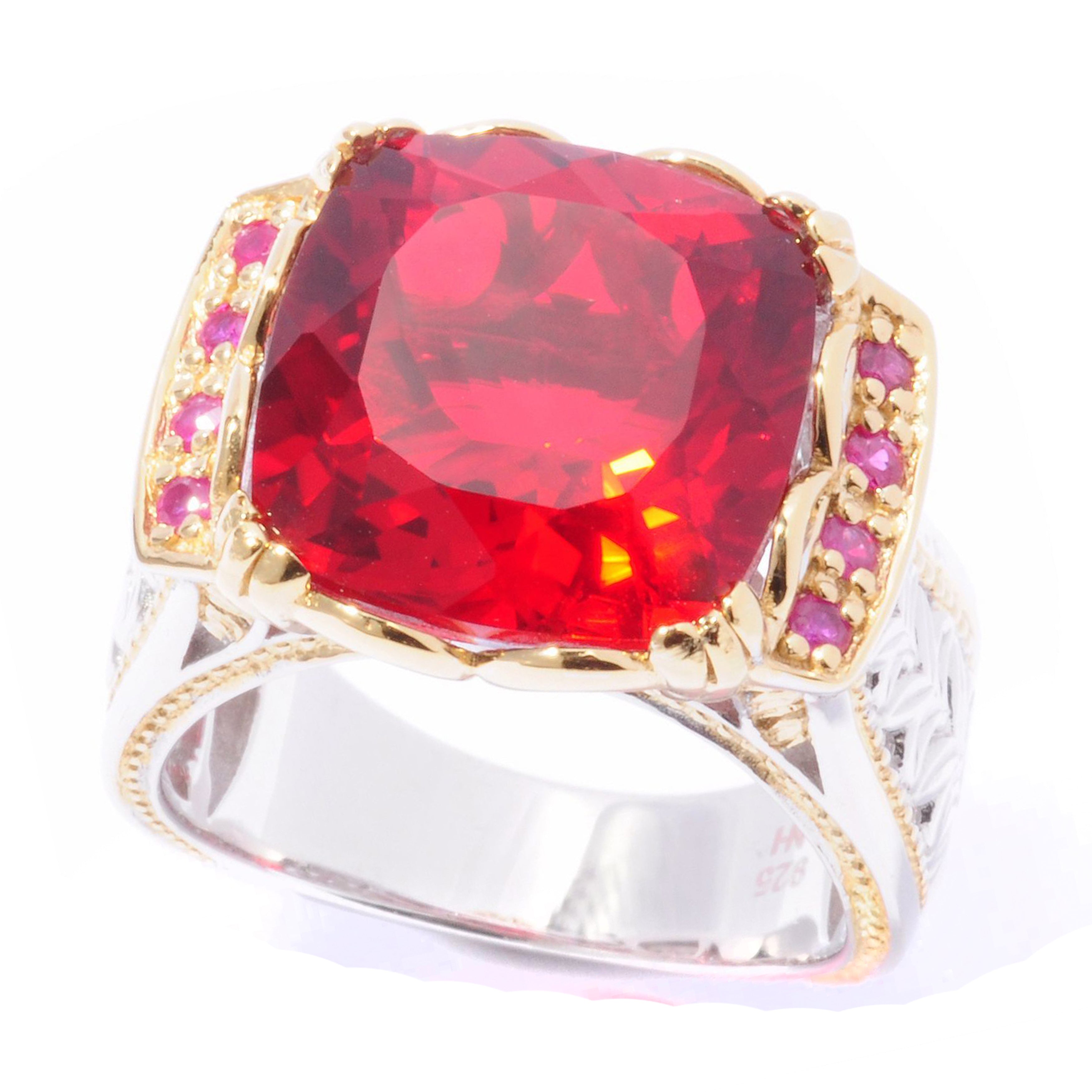 Gems en Vogue Choice of Color Quartz Doublet & Emerald/Ruby Ring