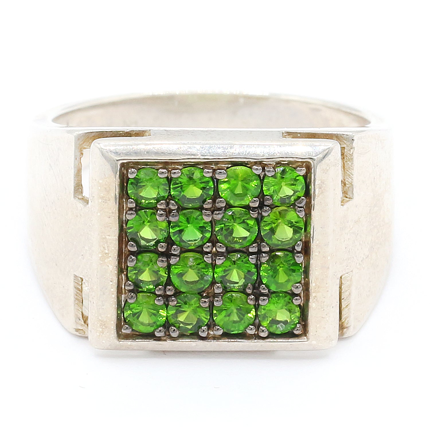 Gems en Vogue 1.28ctw Chrome Diopside Cluster Ring