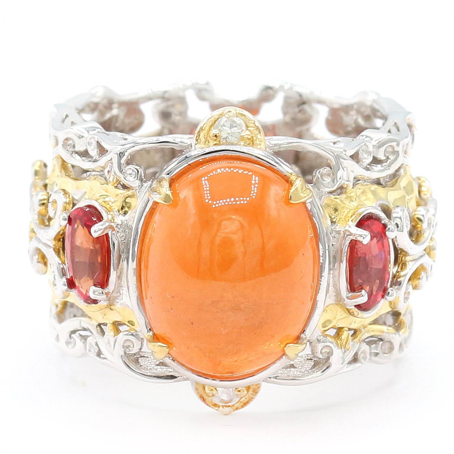 Gems en Vogue Spessartite Garnet & Sapphire Ring