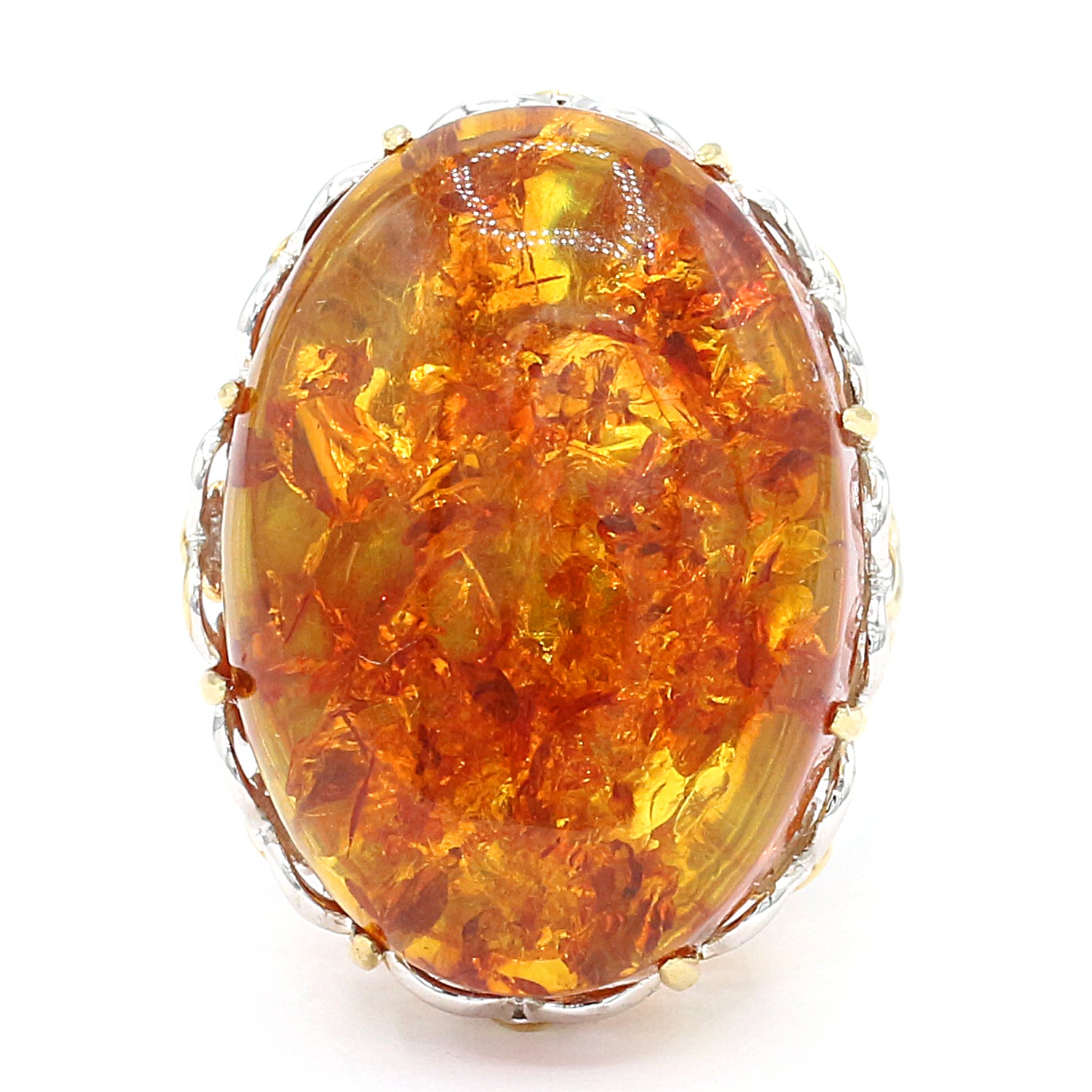 Gems en Vogue Oval Amber & Ruby Ring