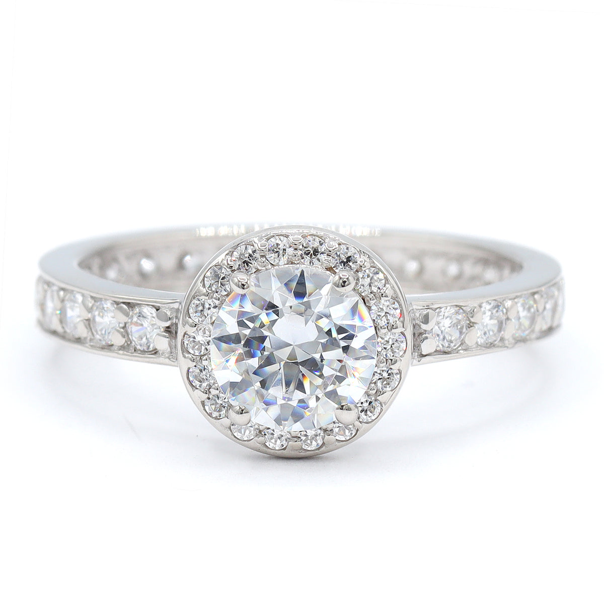 Signity Sterling Silver Cubic Zirconia Halo Ring CANNOT BE RESIZED