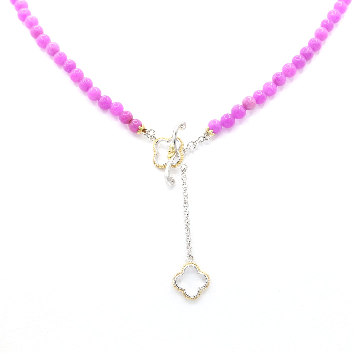 Gems en Vogue Purple Agate Bead Necklace