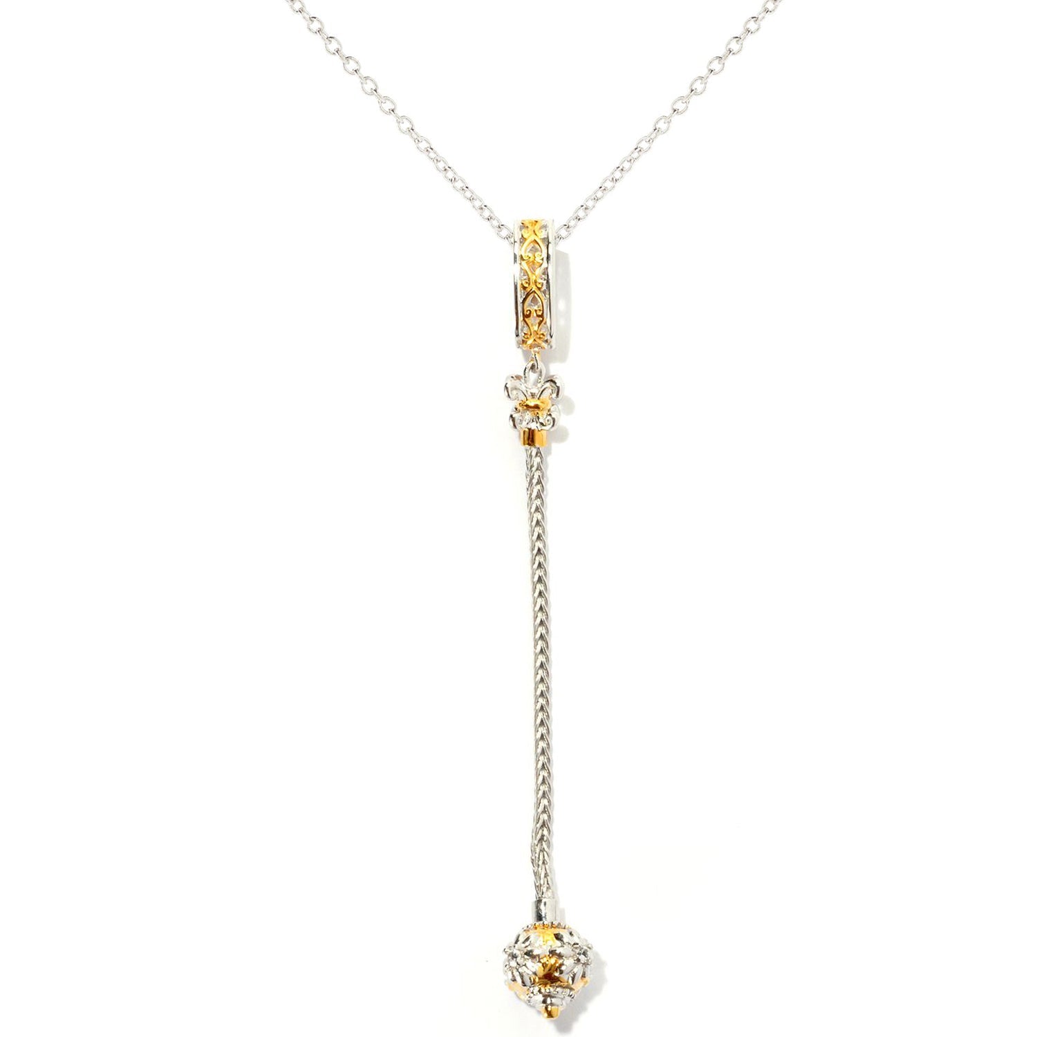 Gems en Vogue White Sapphire Linear Drop Pendant