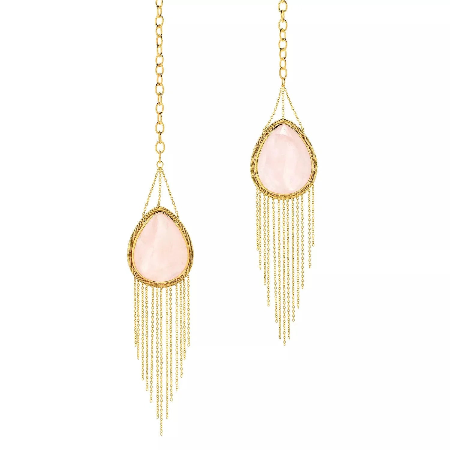 Hall of Jewels Rose Quartz Fringe Wrap Necklace