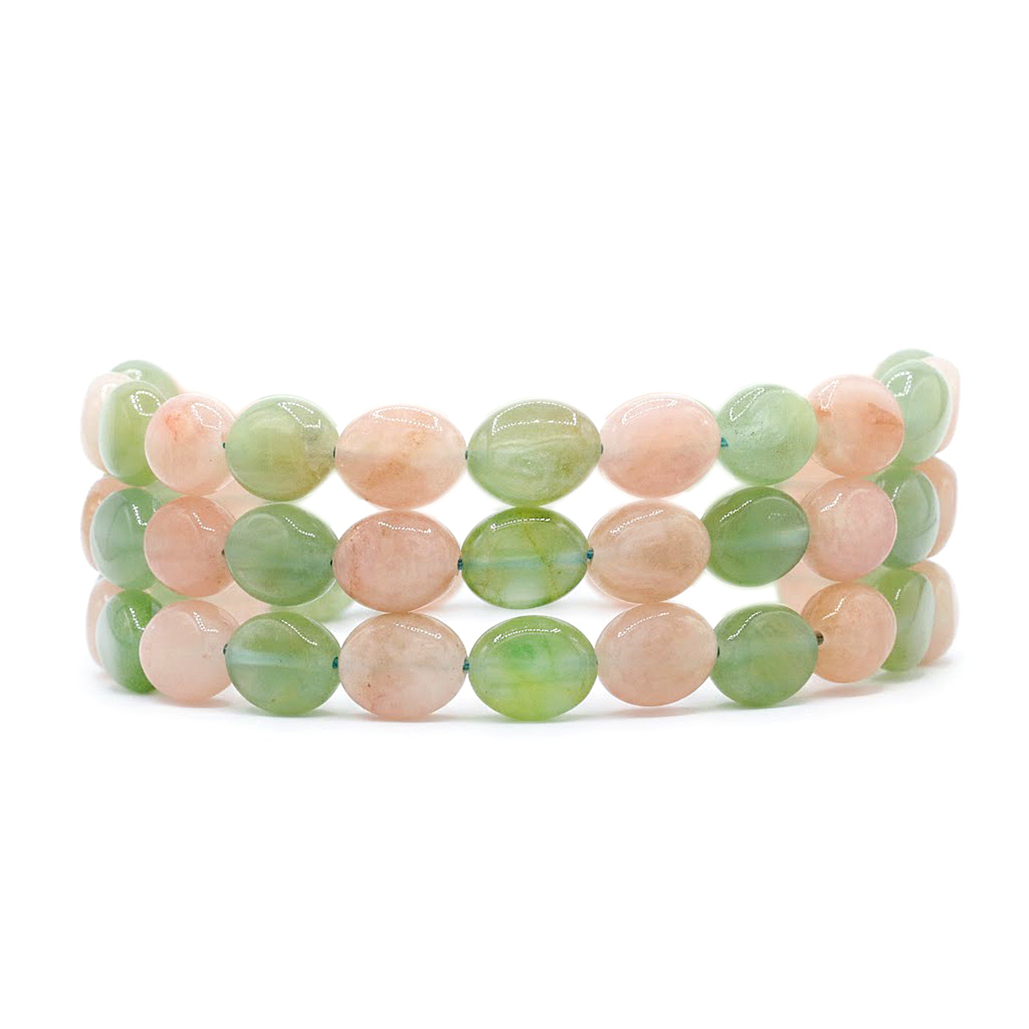 Gems en Vogue 24K Palladium Silver Beryl, Pink Tourmaline & Sapphire Three Strand Bead Bracelet