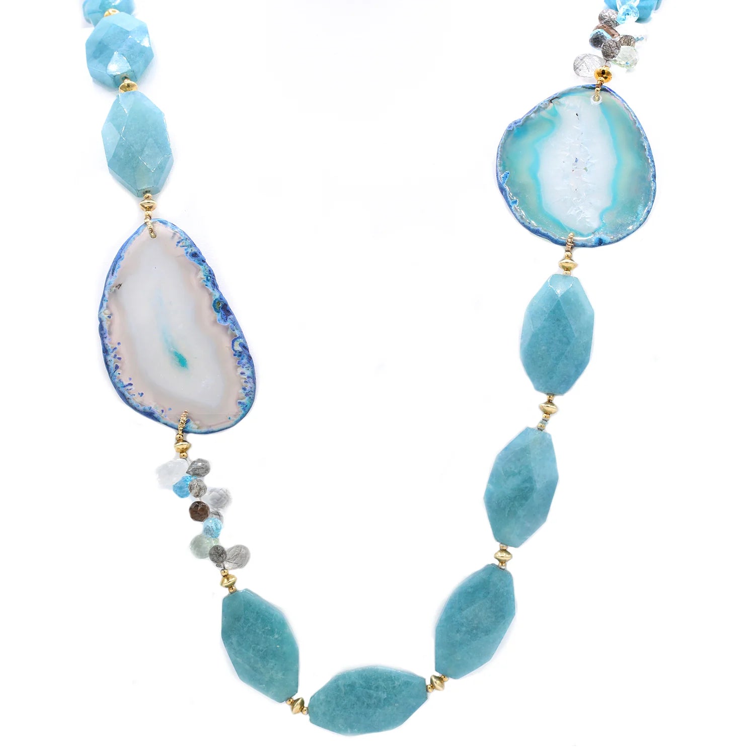 United Designers Dyed Druzy and Quartz Necklace