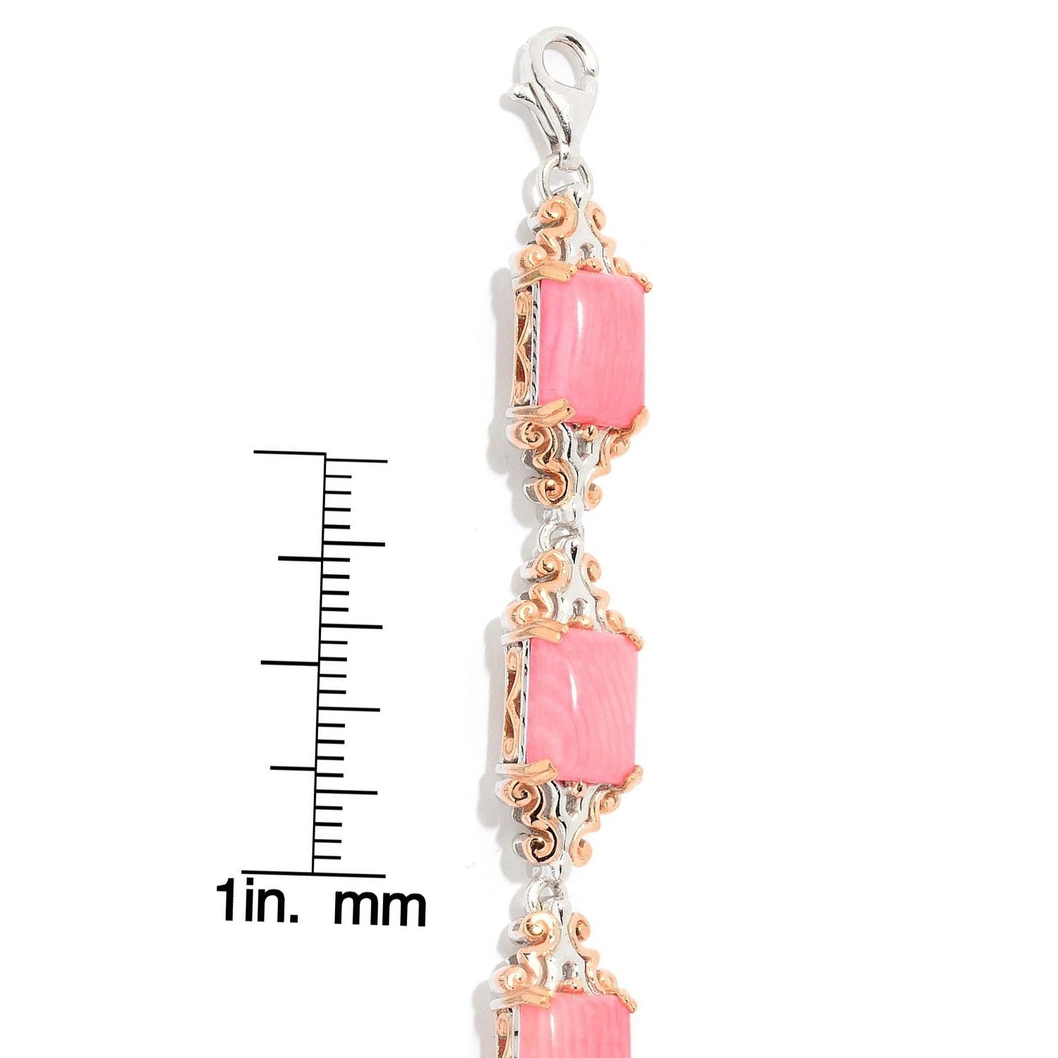 Gems en Vogue Pink Bamboo Coral Line Bracelet