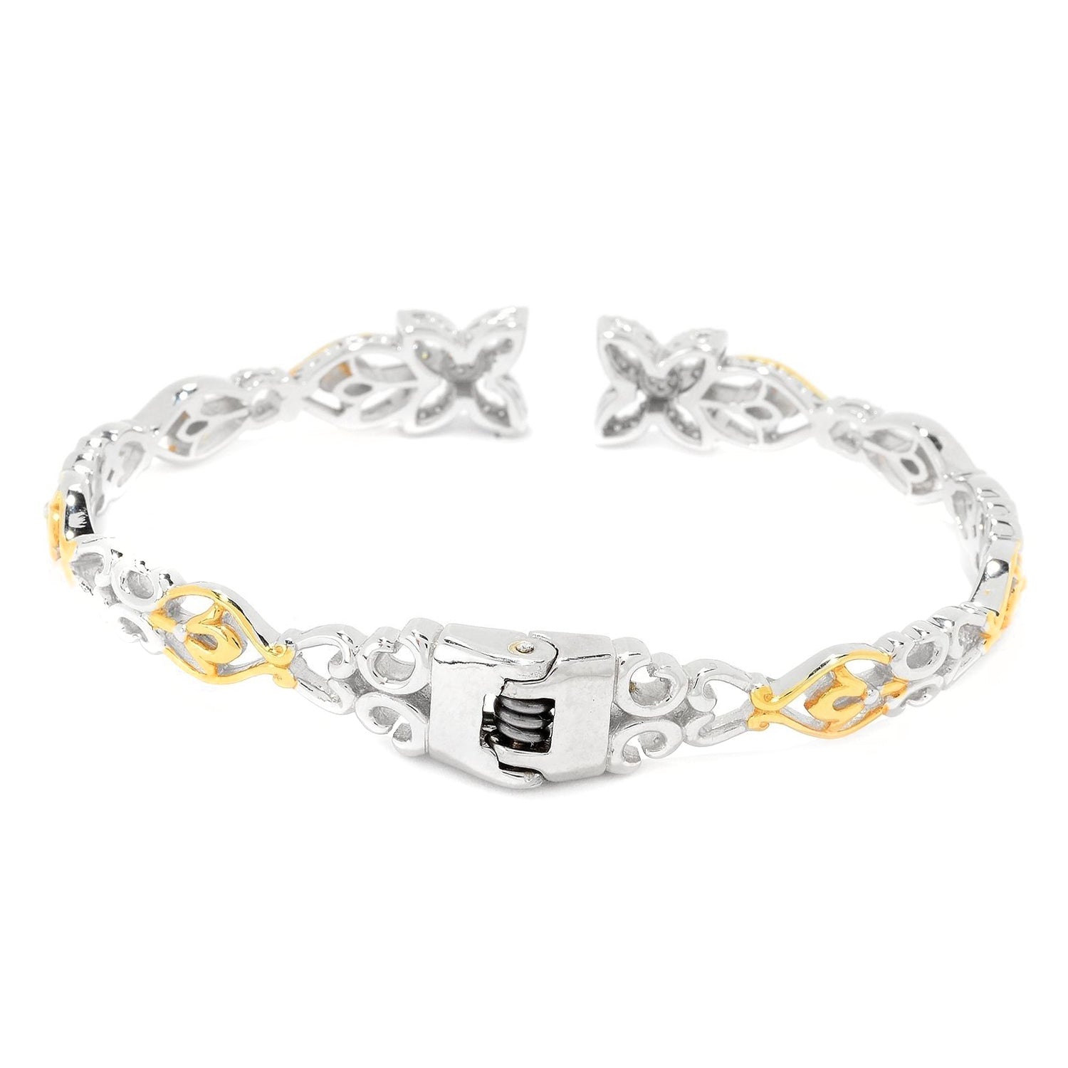 Gems en Vogue 0.48ctw Diamond Kissing Cuff Bracelet