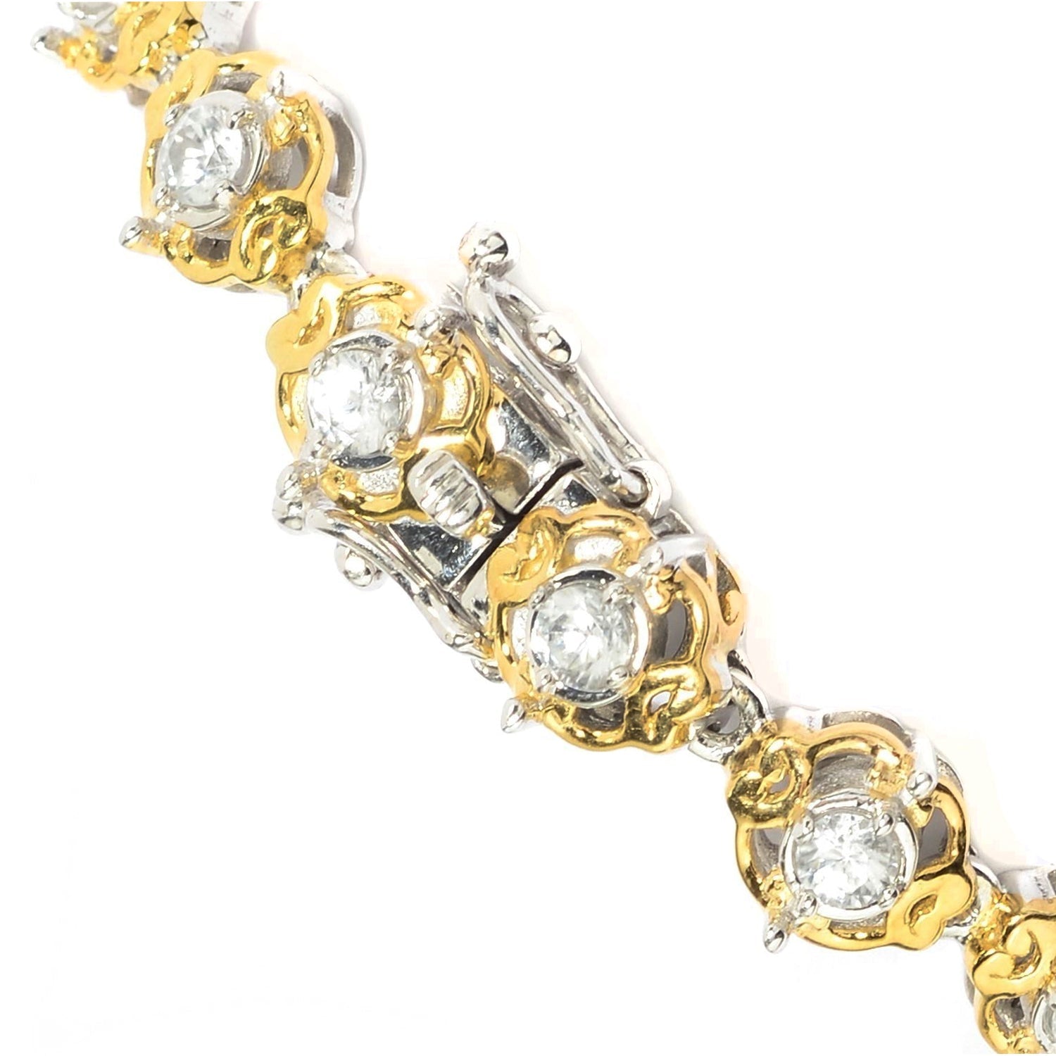 Gems en Vogue Kingman Turquoise & White Zircon Line Bracelet