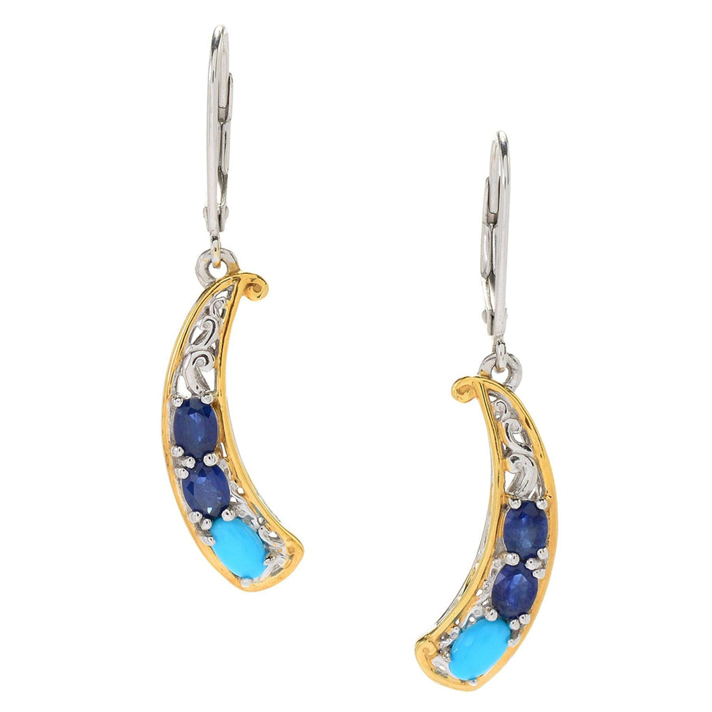 Gems en Vogue Sleeping Beauty Turquoise Front/Back Earrings