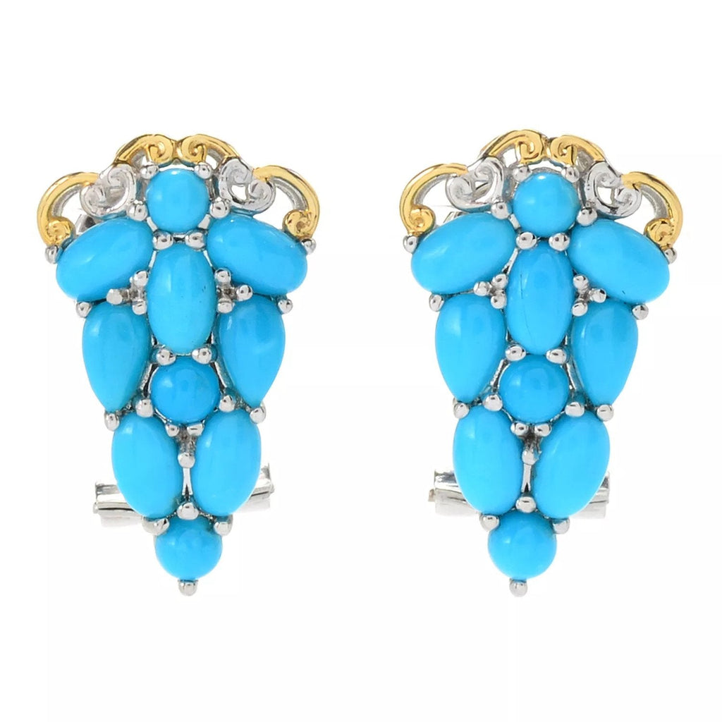 Gems en Vogue Sleeping Beauty Turquoise Front/Back Earrings