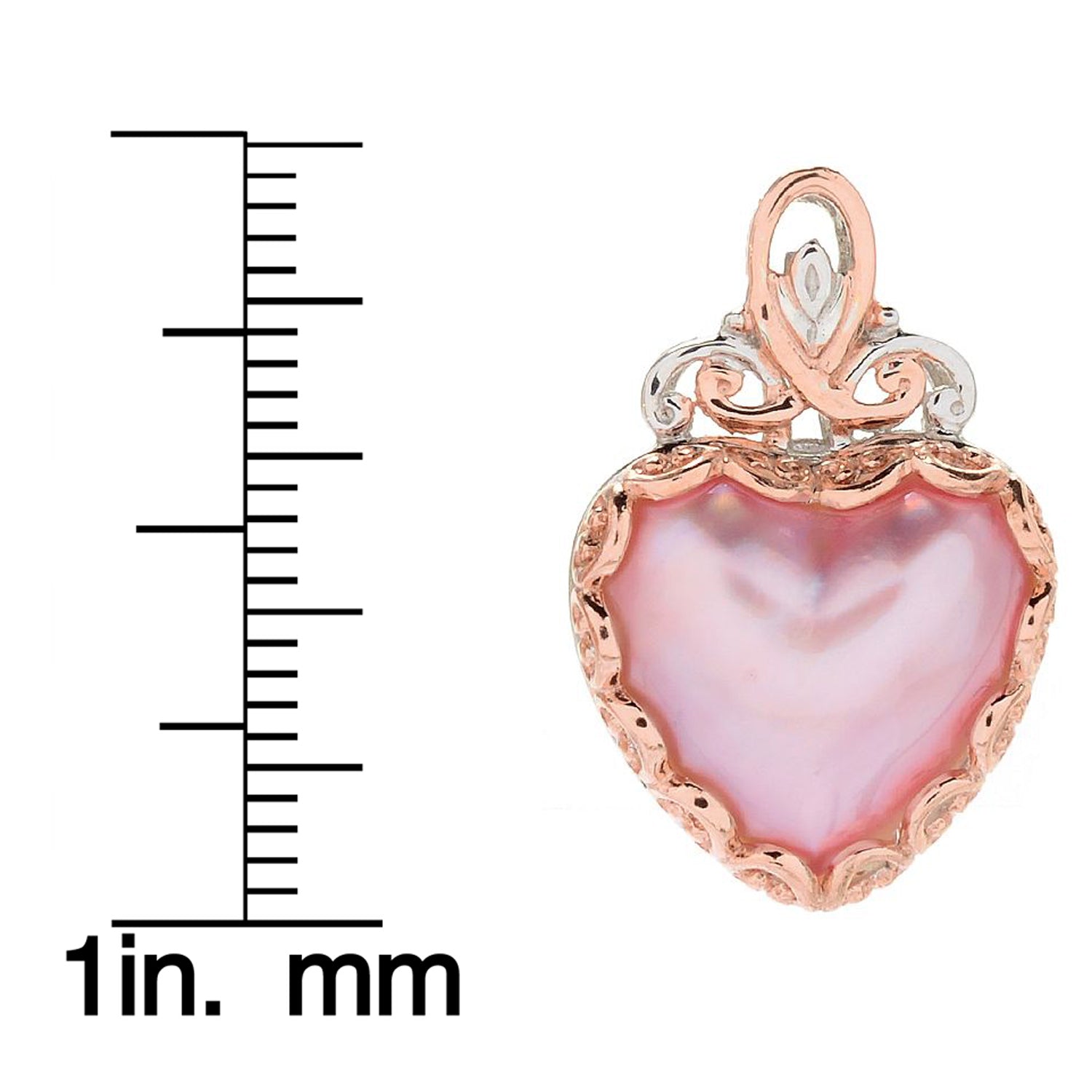 Gems en Vogue Pink Mabe Cultured Pearl Heart Shaped Stud Earrings
