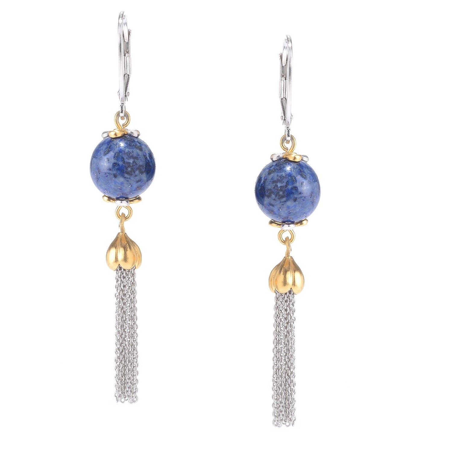 Gems en Vogue Choice of Gemstone Bead Tassel Earrings