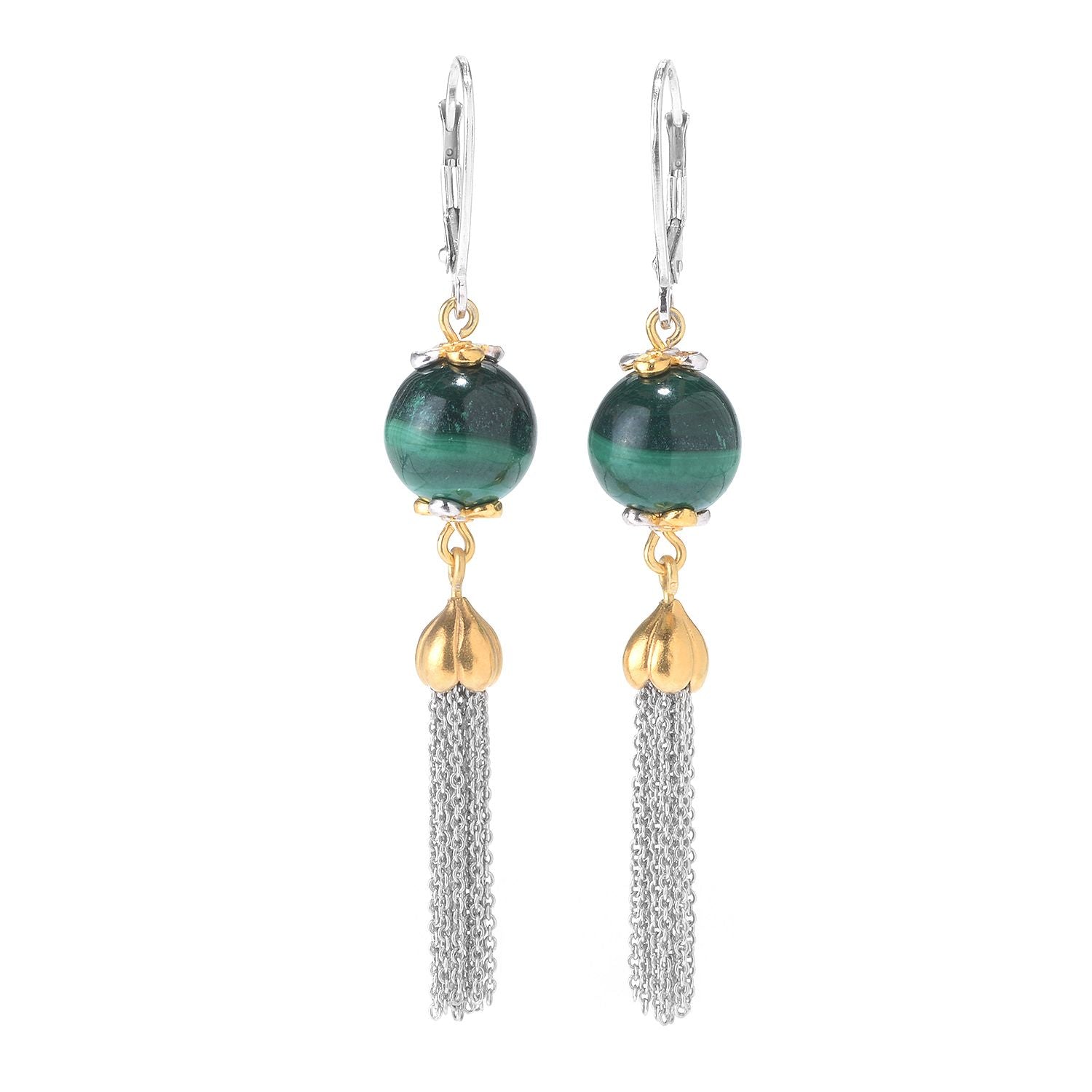 Gems en Vogue Choice of Gemstone Bead Tassel Earrings