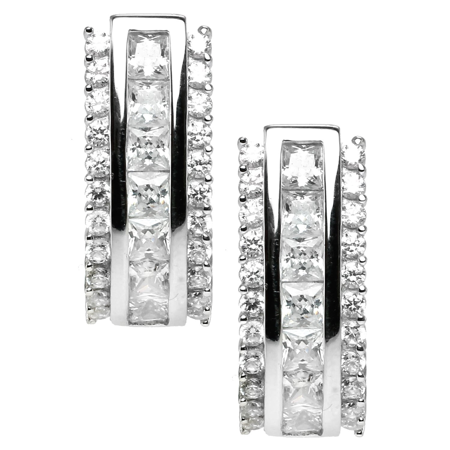 Signity Sterling Silver and Cubic Zirconia Earrings